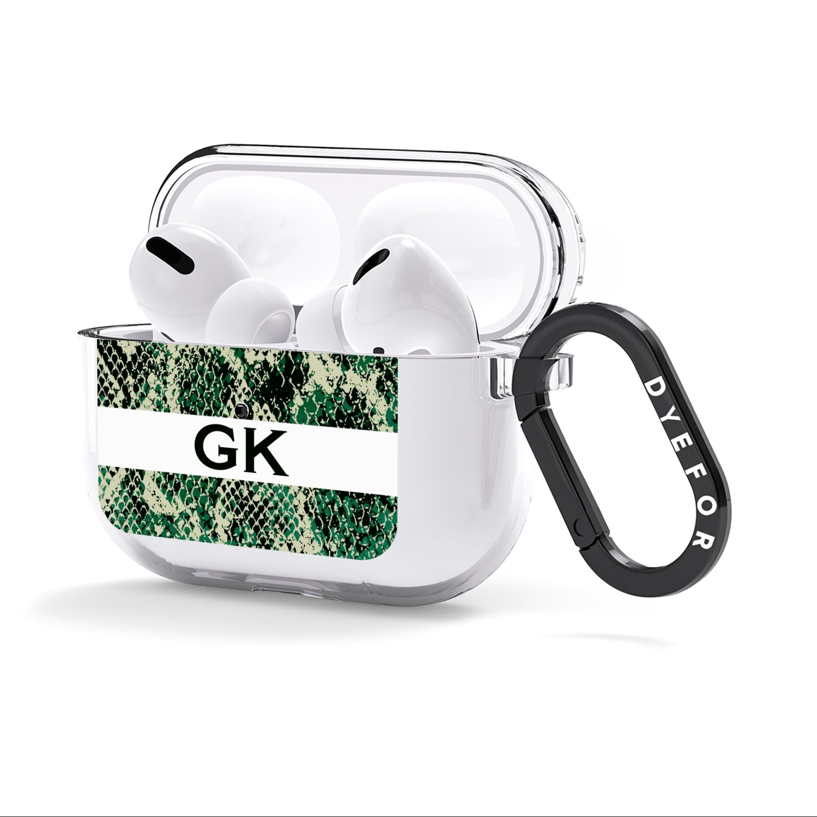 Custom Snakeskin Effect AirPods Clear Case 3rd Gen Side Image