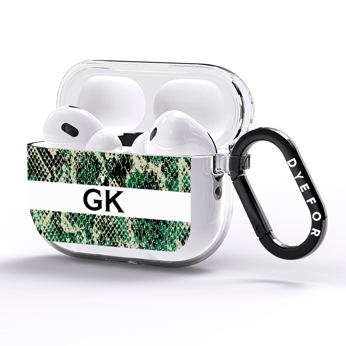 Custom Snakeskin Effect AirPods Pro Clear Case Side Image