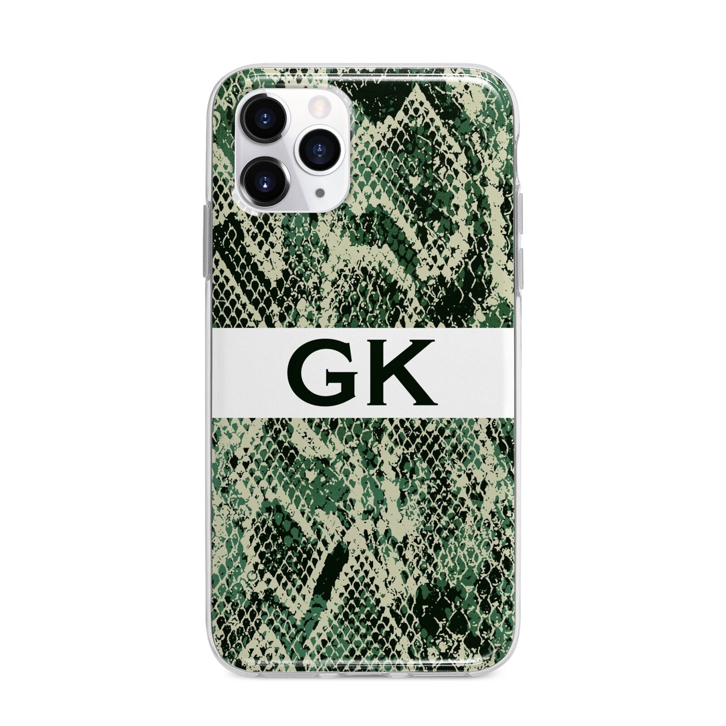 Custom Snakeskin Effect Apple iPhone 11 Pro Max in Silver with Bumper Case