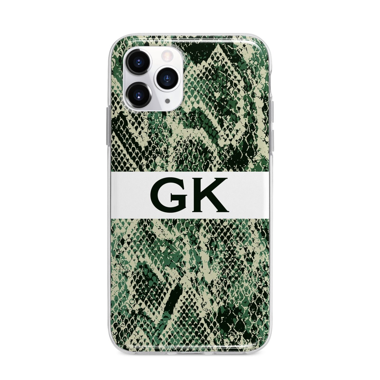 Custom Snakeskin Effect Apple iPhone 11 Pro in Silver with Bumper Case