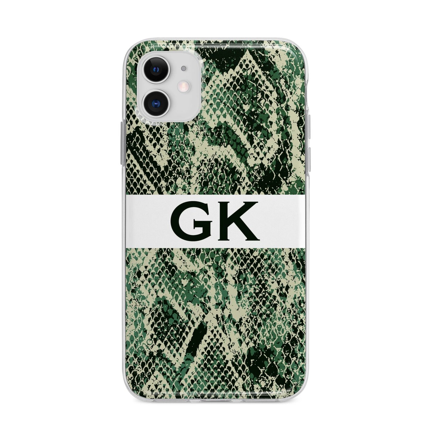 Custom Snakeskin Effect Apple iPhone 11 in White with Bumper Case