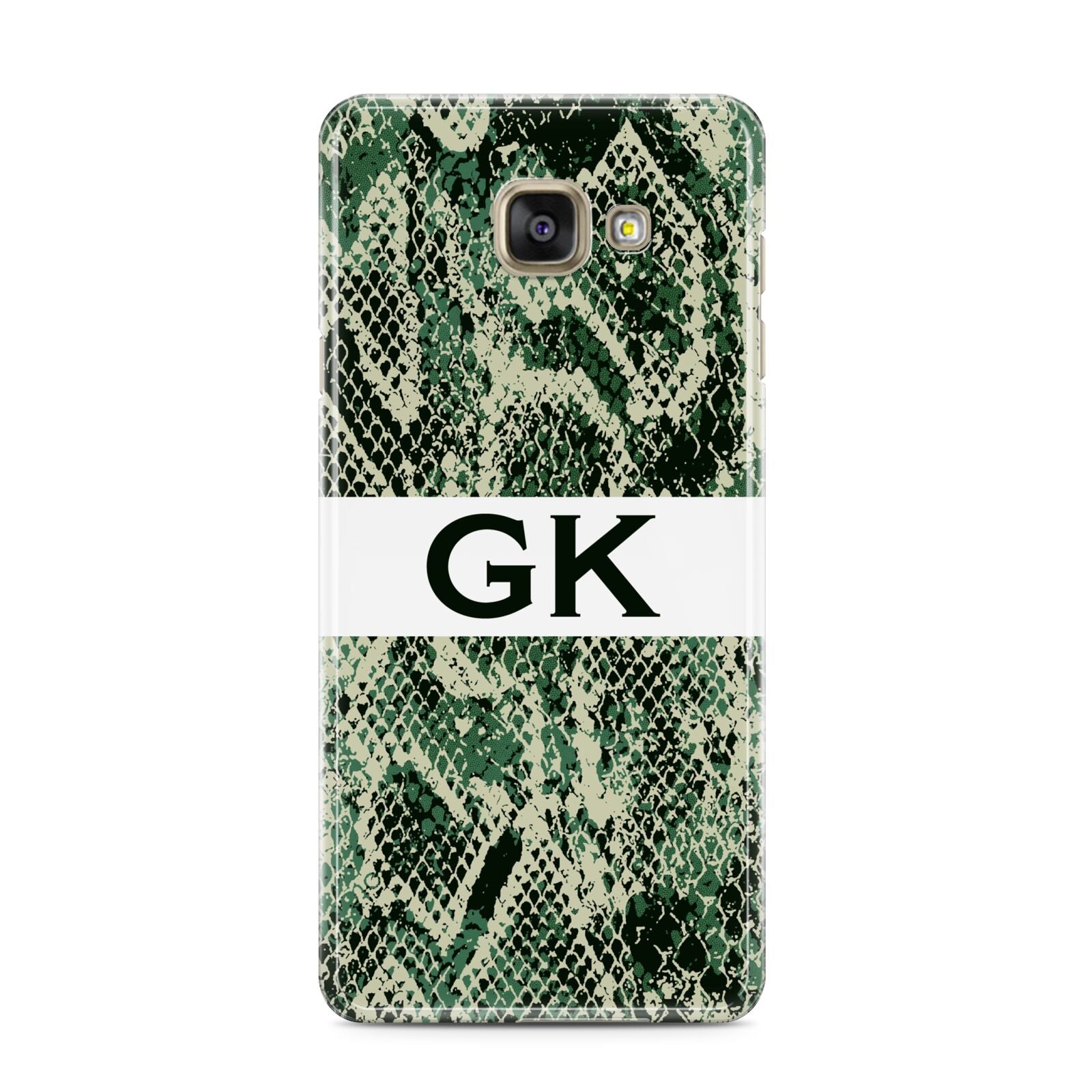 Custom Snakeskin Effect Samsung Galaxy A3 2016 Case on gold phone