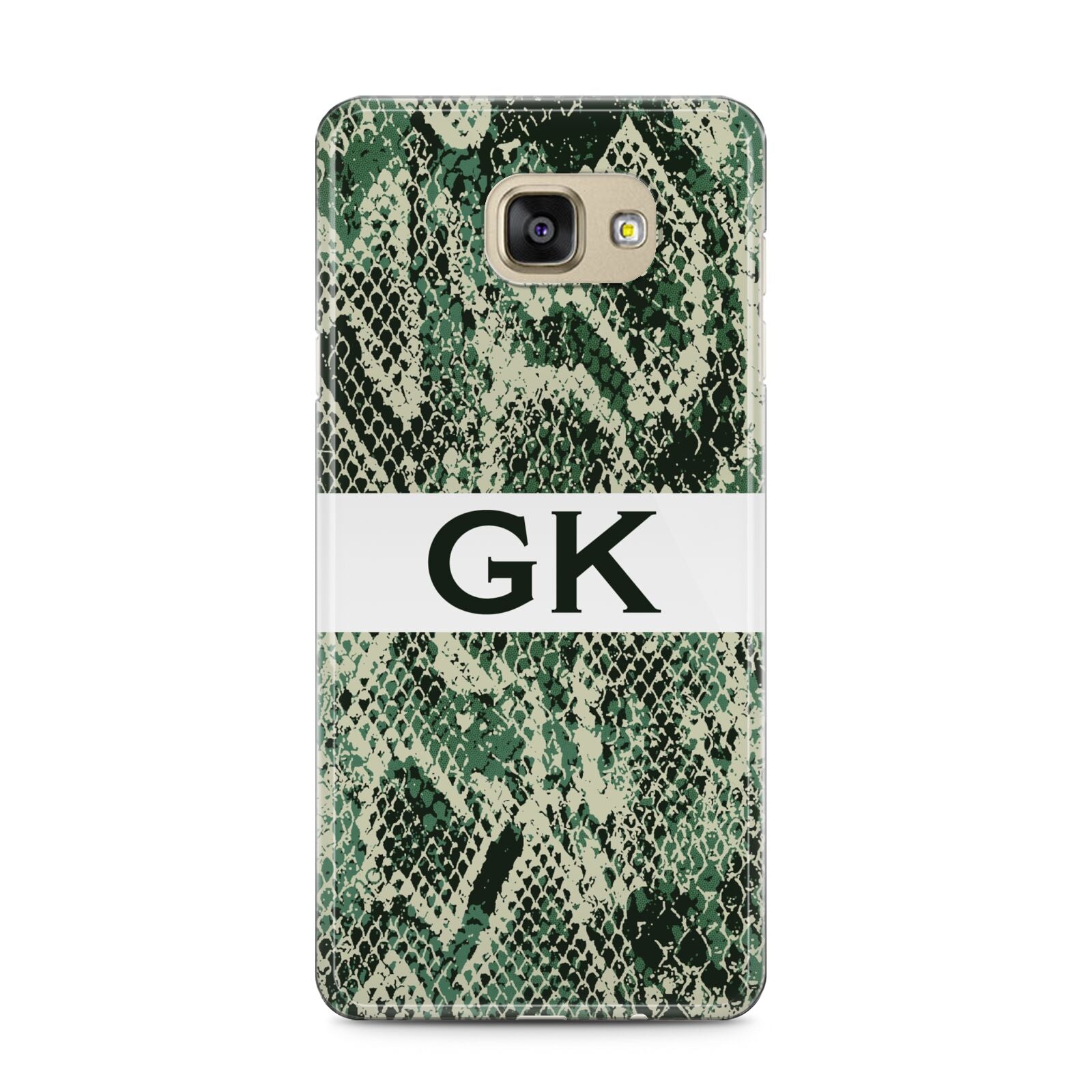 Custom Snakeskin Effect Samsung Galaxy A5 2016 Case on gold phone