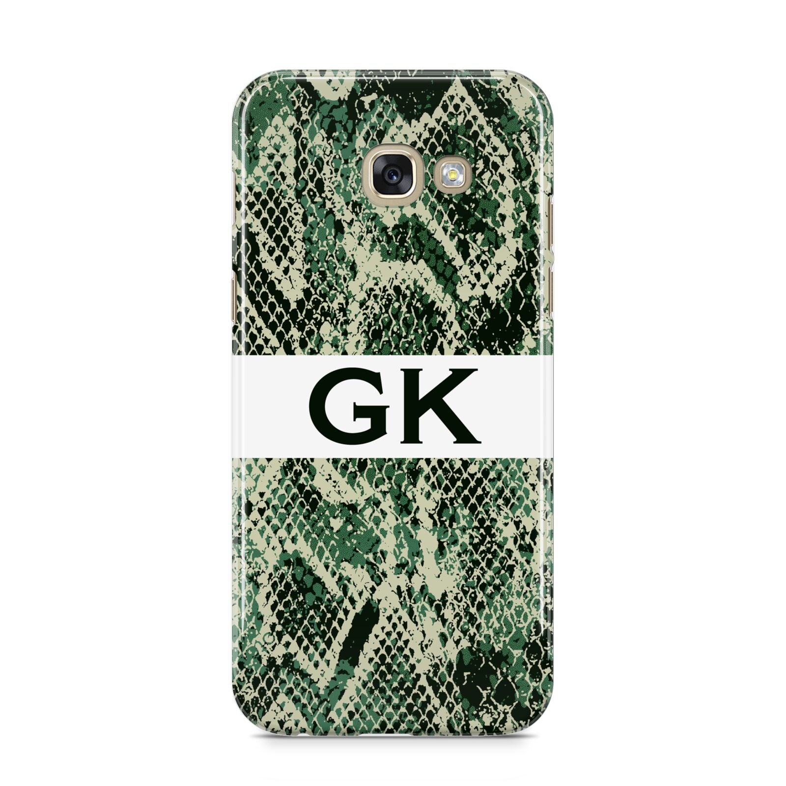 Custom Snakeskin Effect Samsung Galaxy A5 2017 Case on gold phone