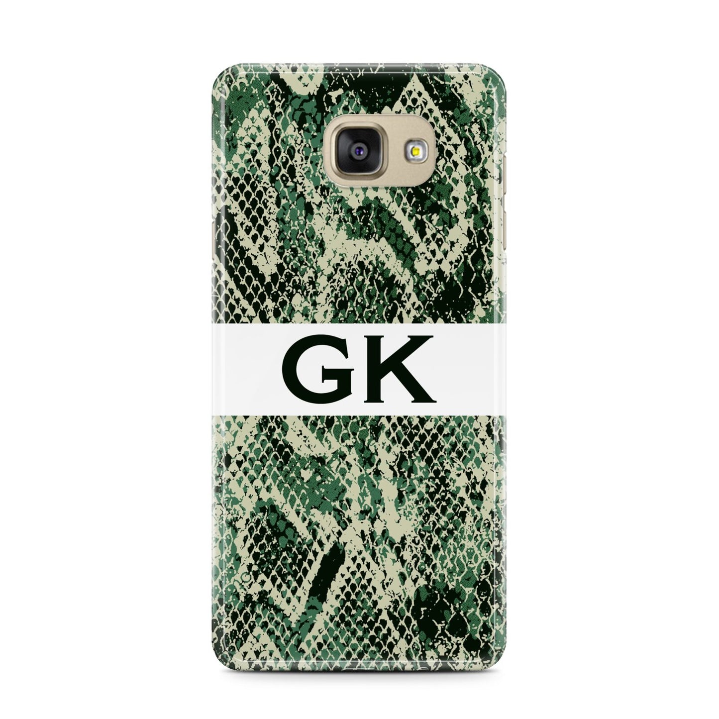 Custom Snakeskin Effect Samsung Galaxy A7 2016 Case on gold phone