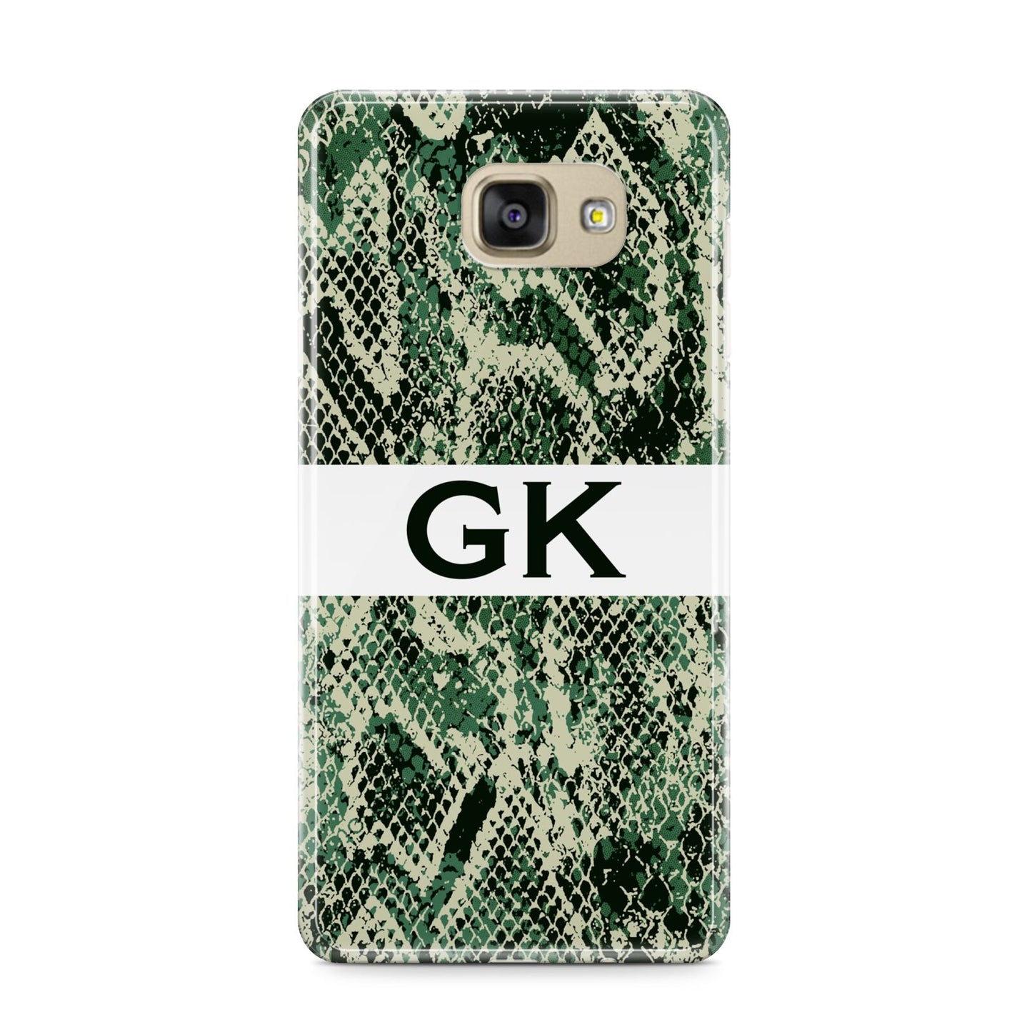 Custom Snakeskin Effect Samsung Galaxy A9 2016 Case on gold phone