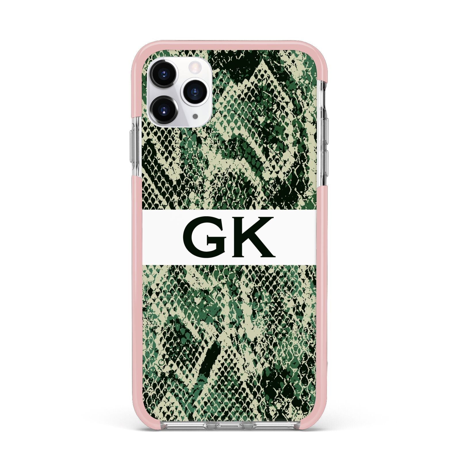 Custom Snakeskin Effect iPhone 11 Pro Max Impact Pink Edge Case