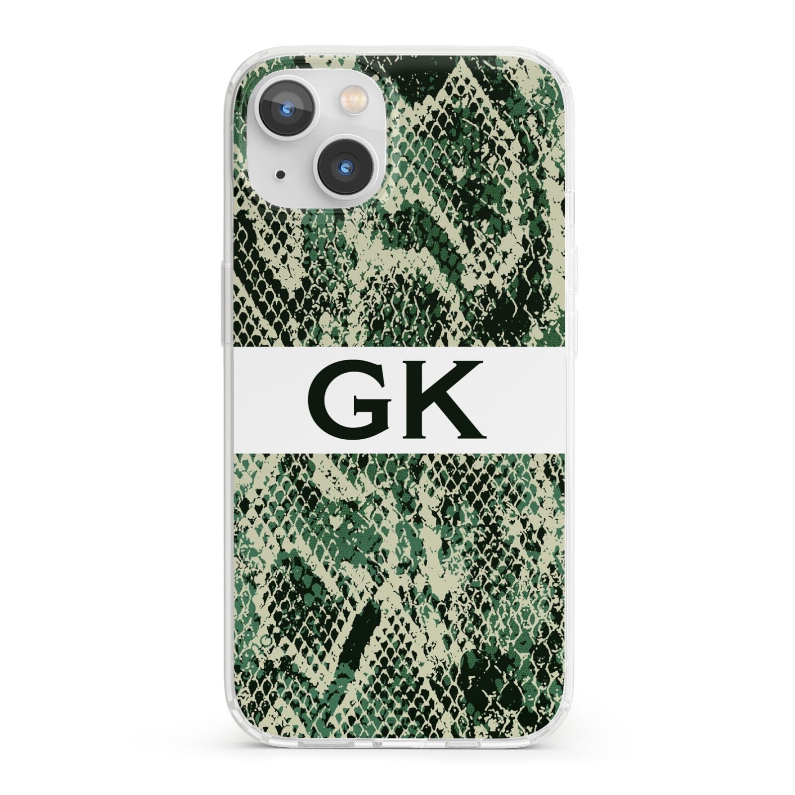 Custom Snakeskin Effect iPhone 13 Clear Bumper Case