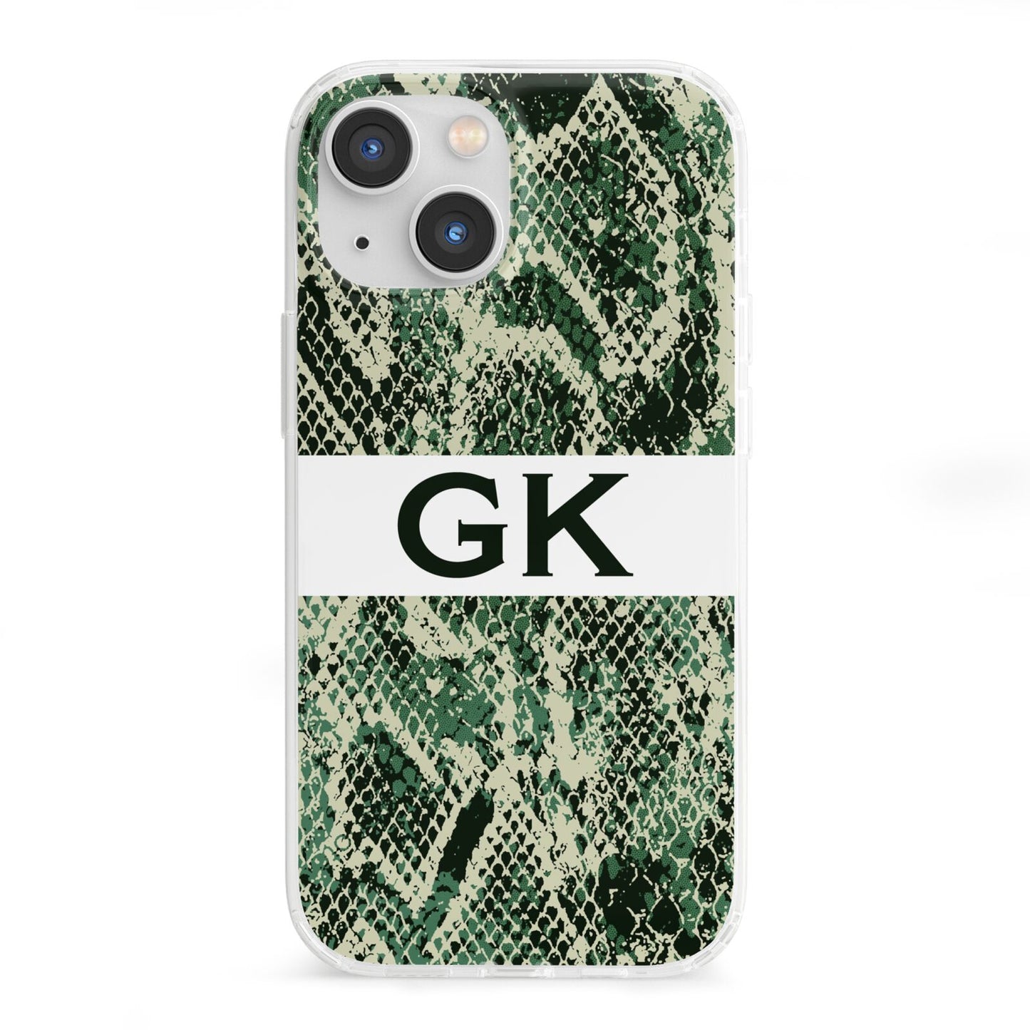 Custom Snakeskin Effect iPhone 13 Mini Clear Bumper Case