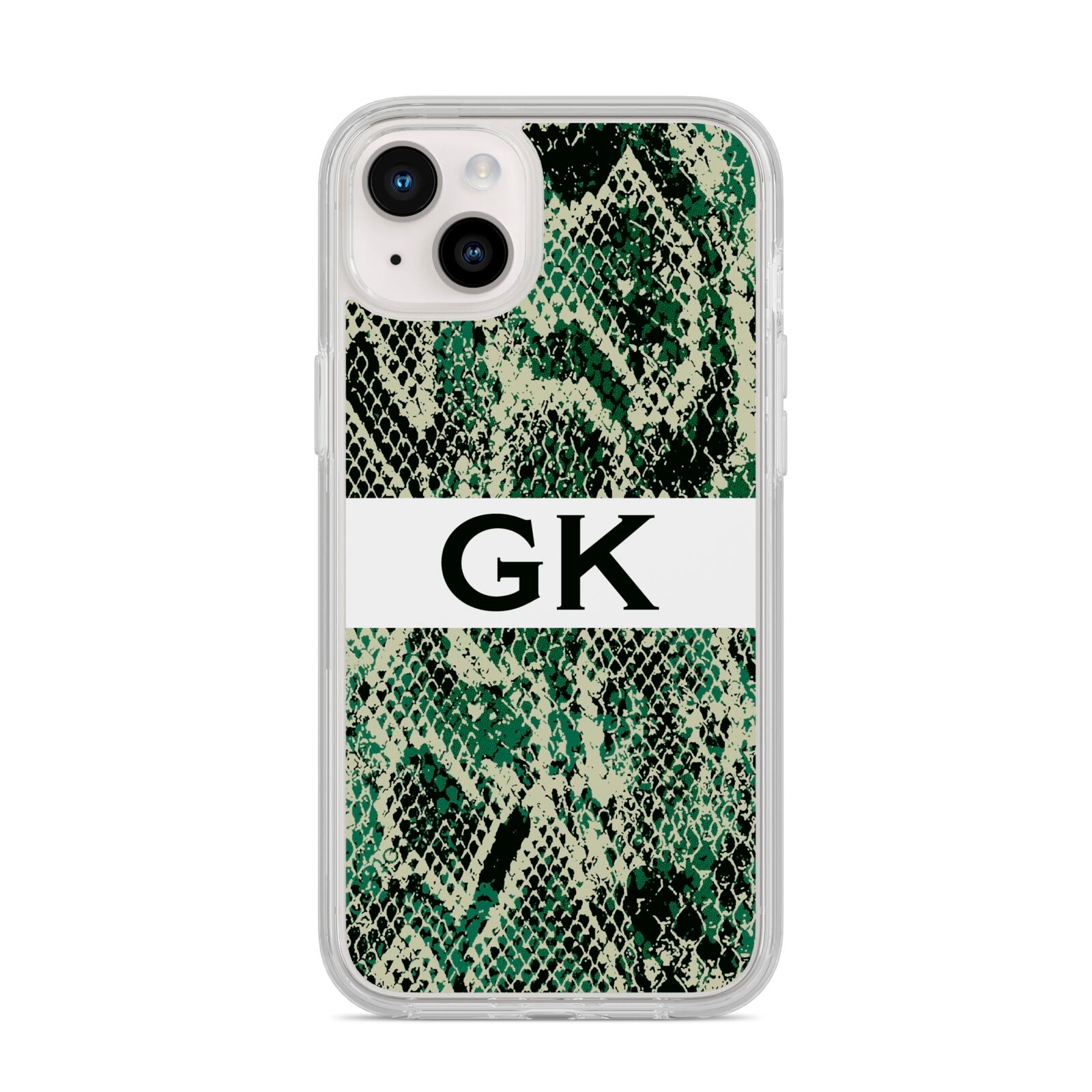 Custom Snakeskin Effect iPhone 14 Plus Clear Tough Case Starlight