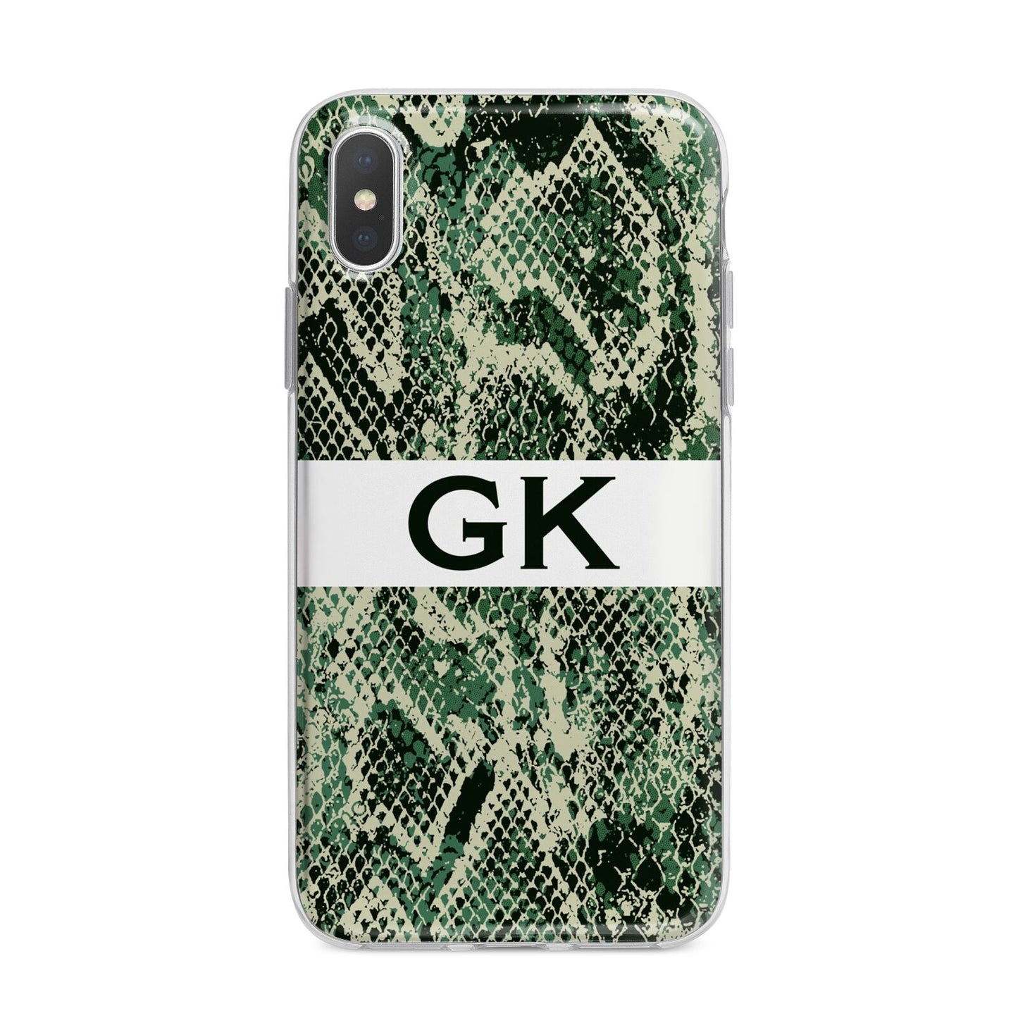 Custom Snakeskin Effect iPhone X Bumper Case on Silver iPhone Alternative Image 1