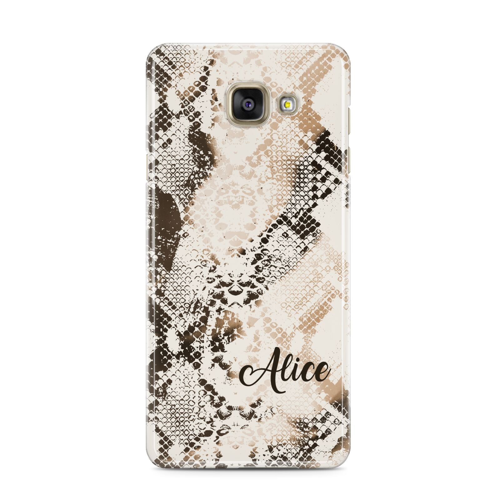 Custom Snakeskin Samsung Galaxy A3 2016 Case on gold phone