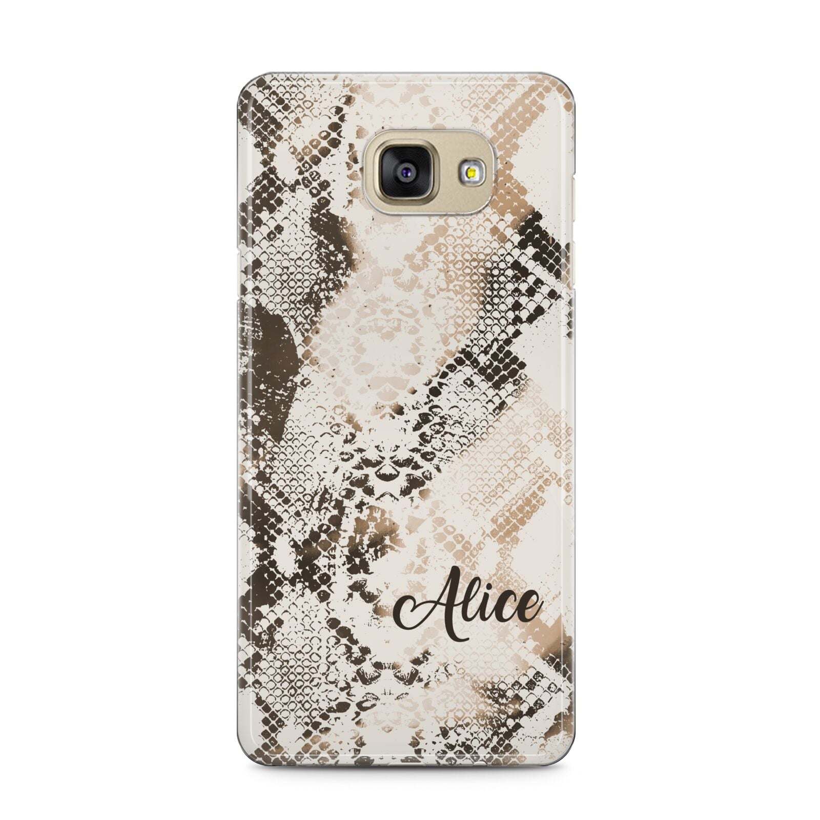 Custom Snakeskin Samsung Galaxy A5 2016 Case on gold phone