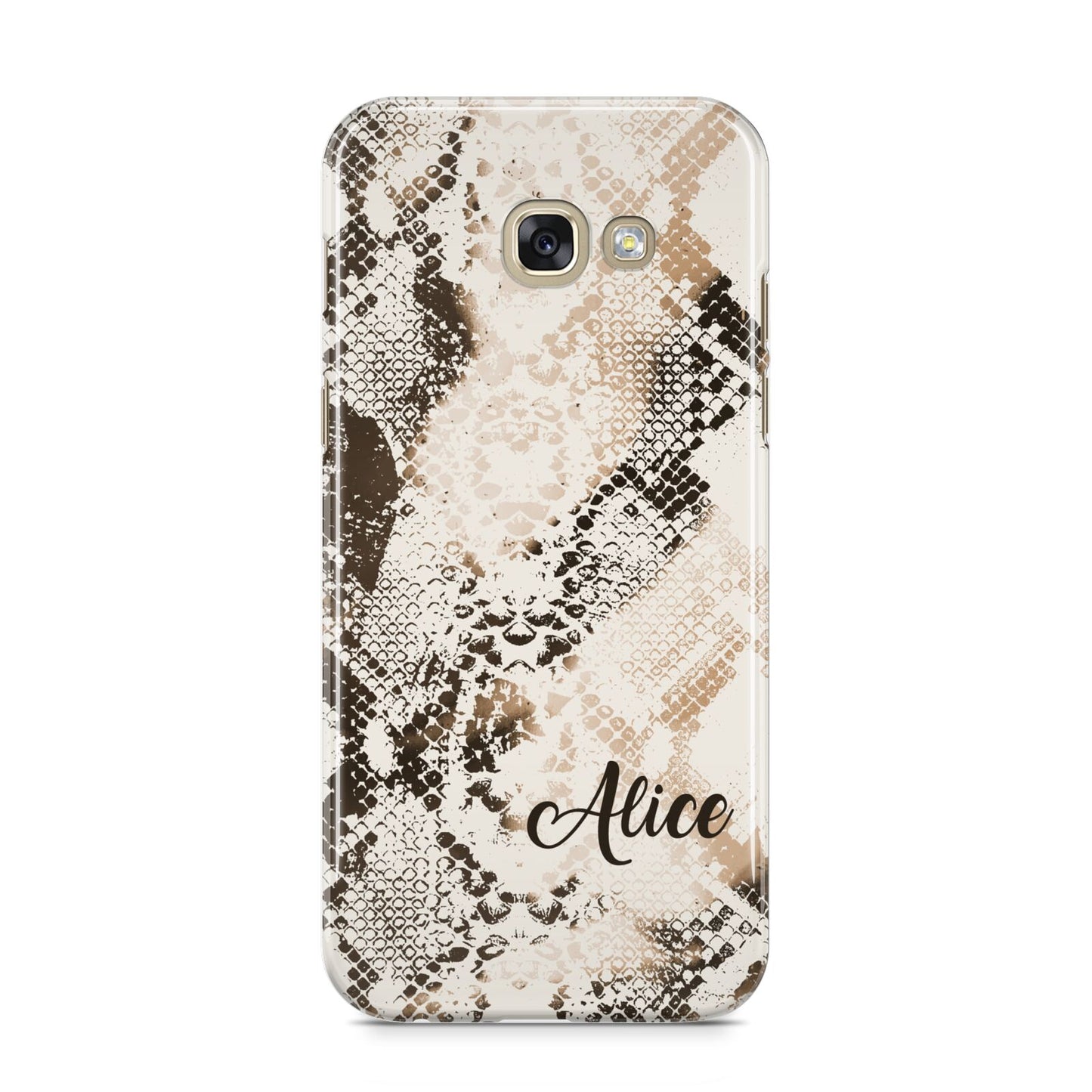 Custom Snakeskin Samsung Galaxy A5 2017 Case on gold phone