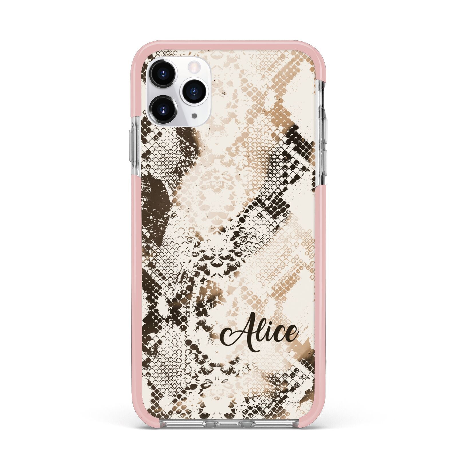 Custom Snakeskin iPhone 11 Pro Max Impact Pink Edge Case