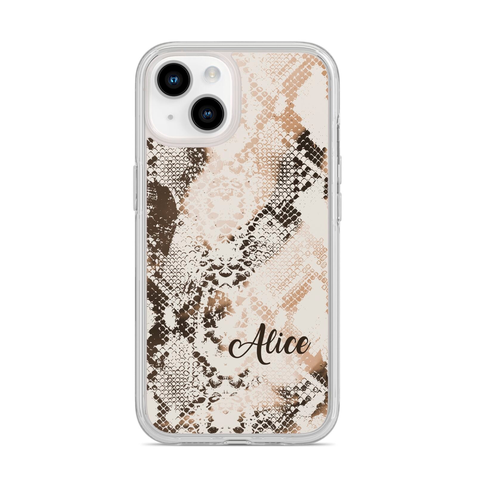 Custom Snakeskin iPhone 14 Clear Tough Case Starlight