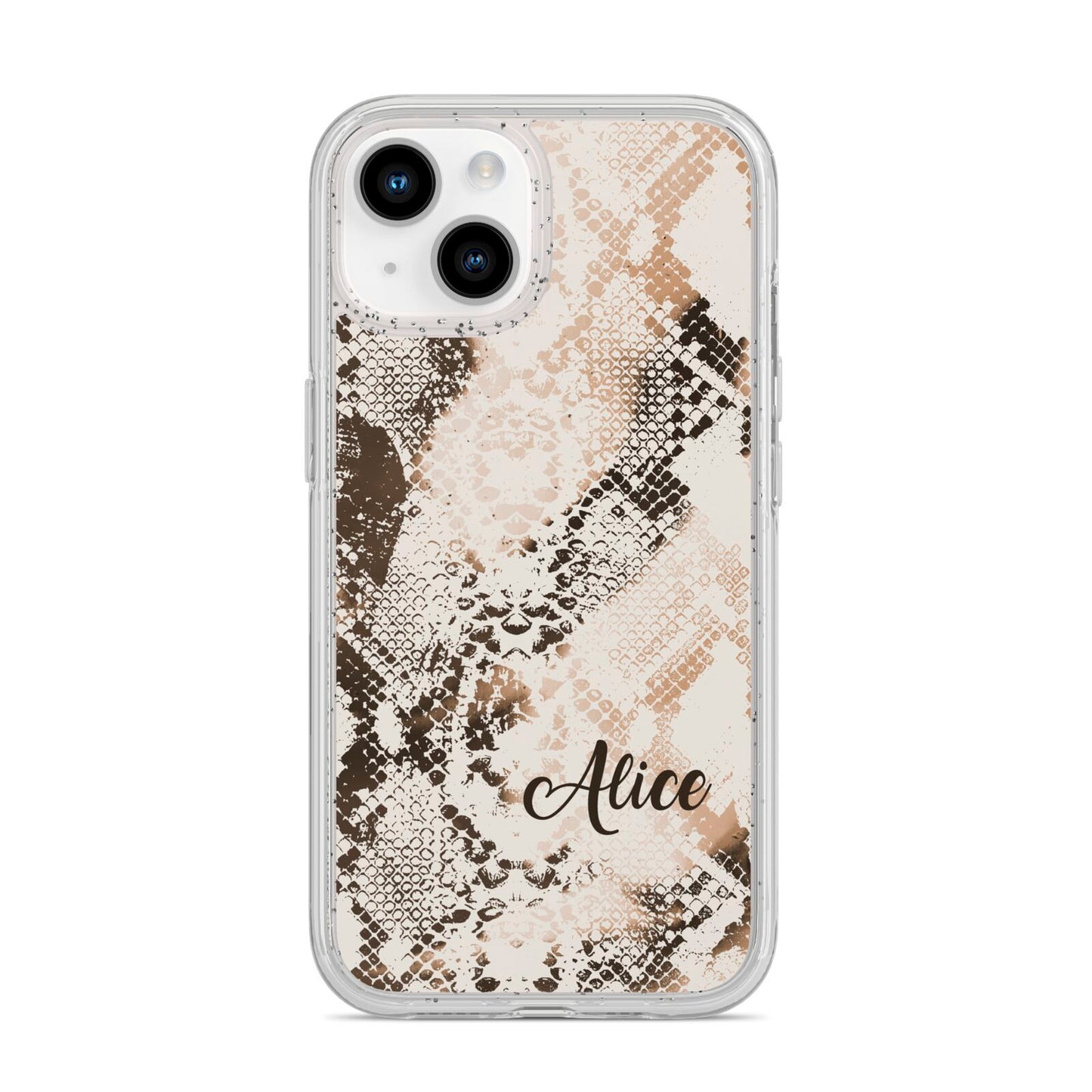 Custom Snakeskin iPhone 14 Glitter Tough Case Starlight