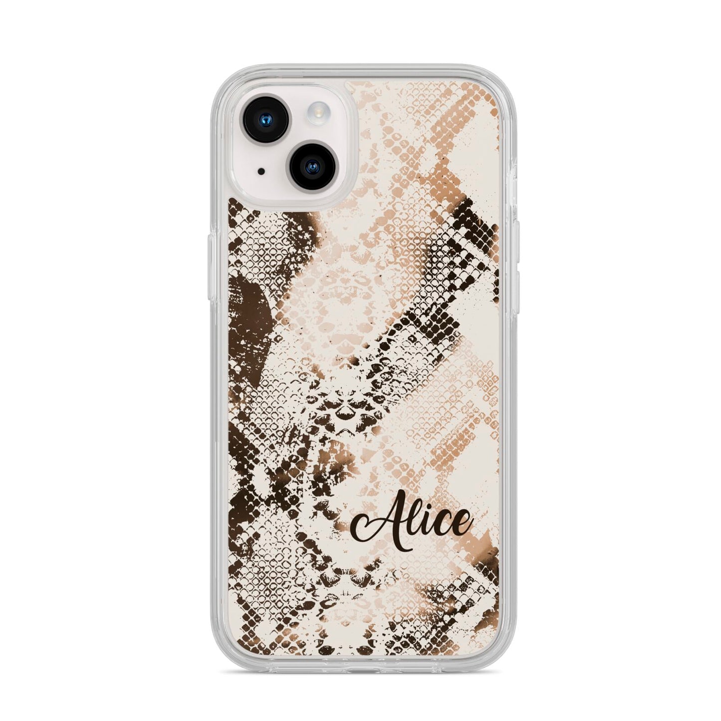 Custom Snakeskin iPhone 14 Plus Clear Tough Case Starlight