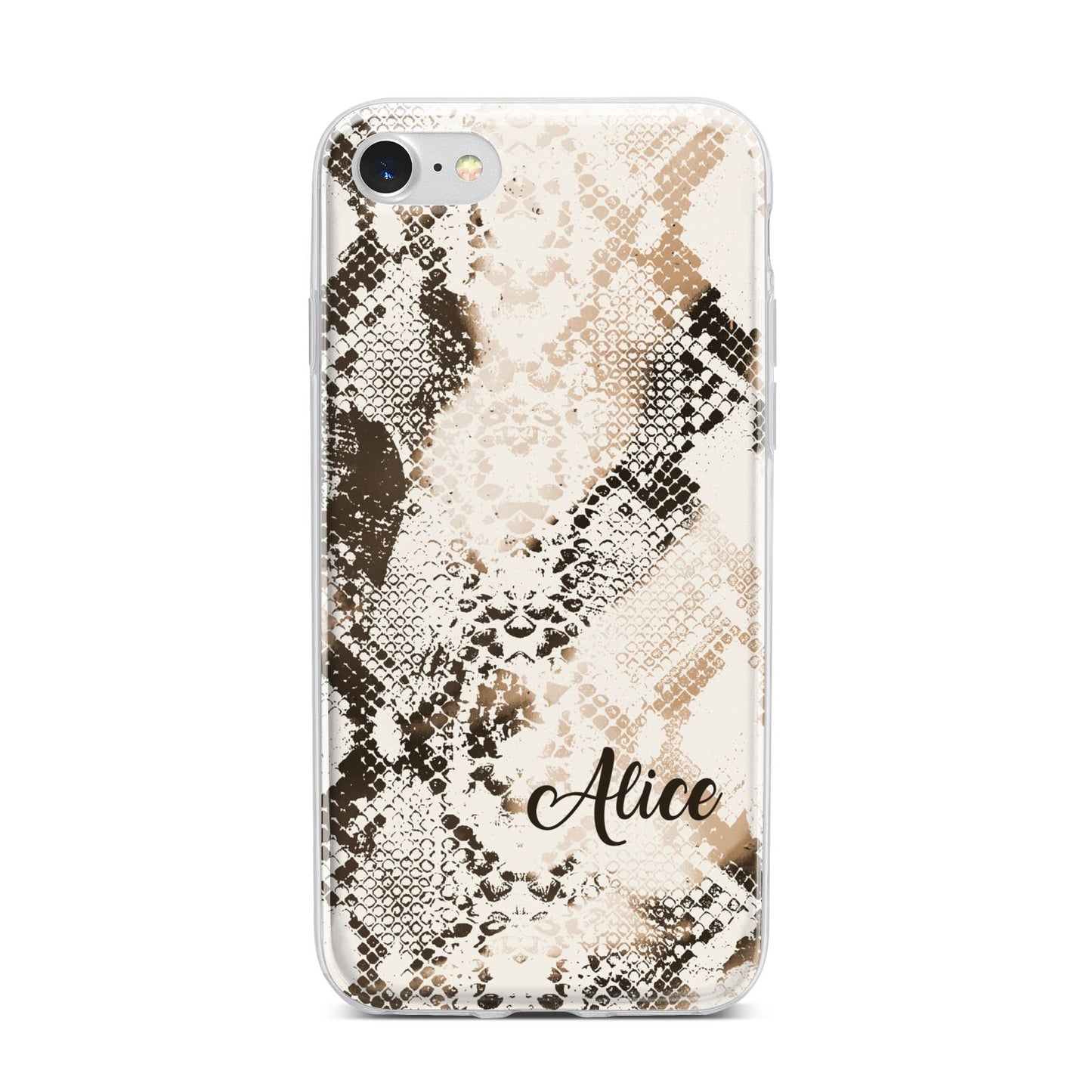 Custom Snakeskin iPhone 7 Bumper Case on Silver iPhone