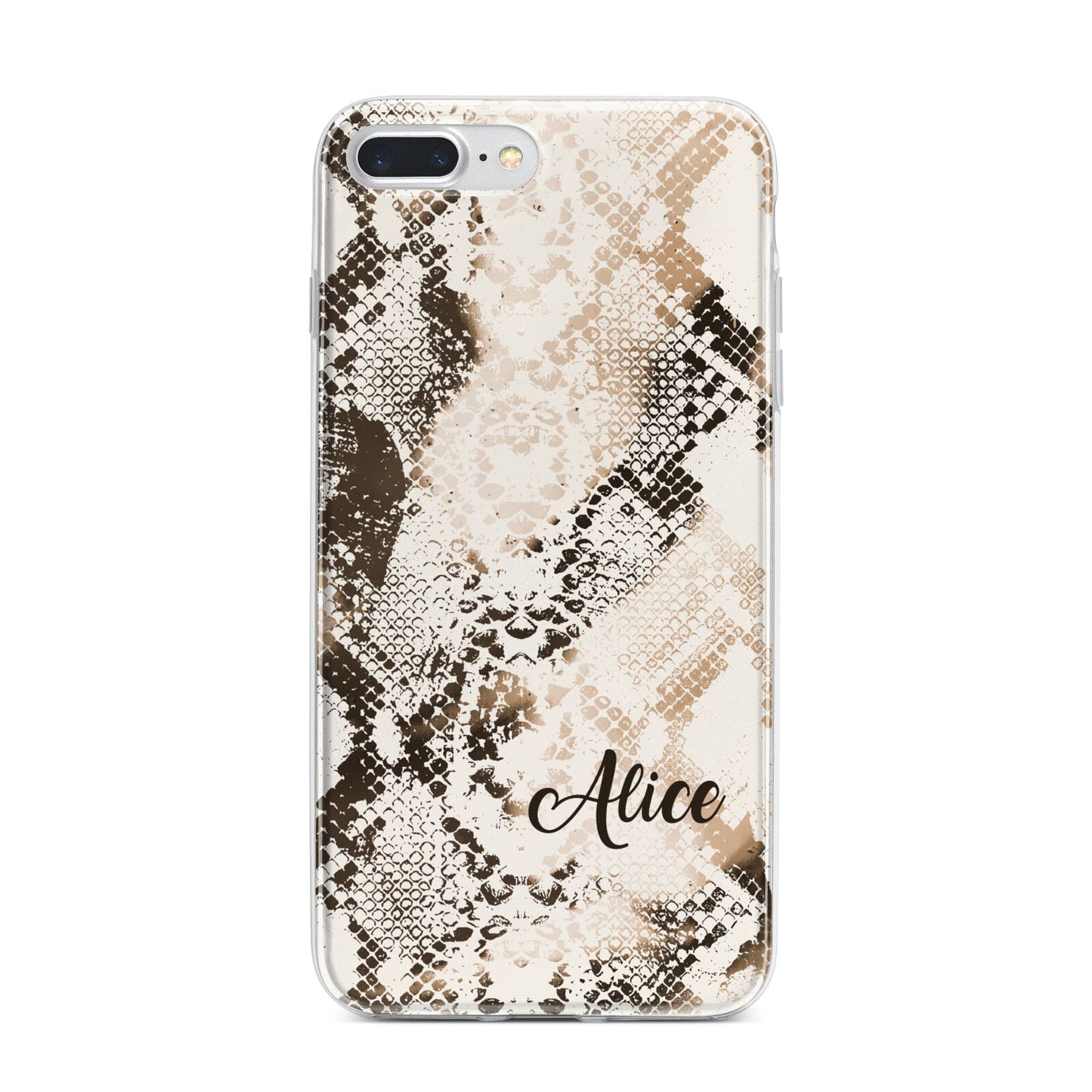 Custom Snakeskin iPhone 7 Plus Bumper Case on Silver iPhone