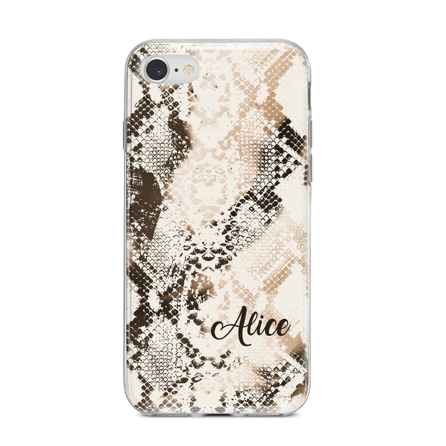 Custom Snakeskin iPhone 8 Bumper Case on Silver iPhone