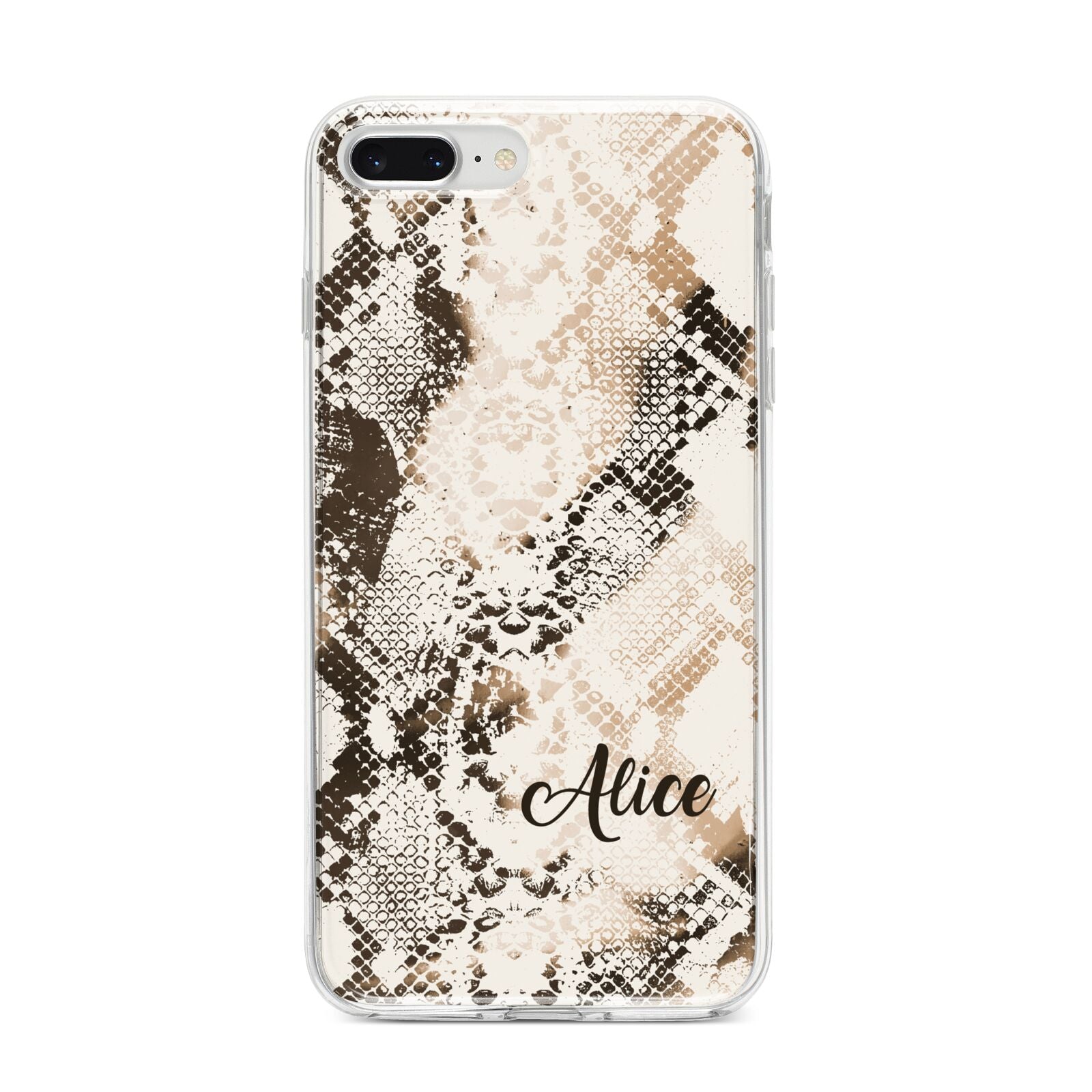 Custom Snakeskin iPhone 8 Plus Bumper Case on Silver iPhone