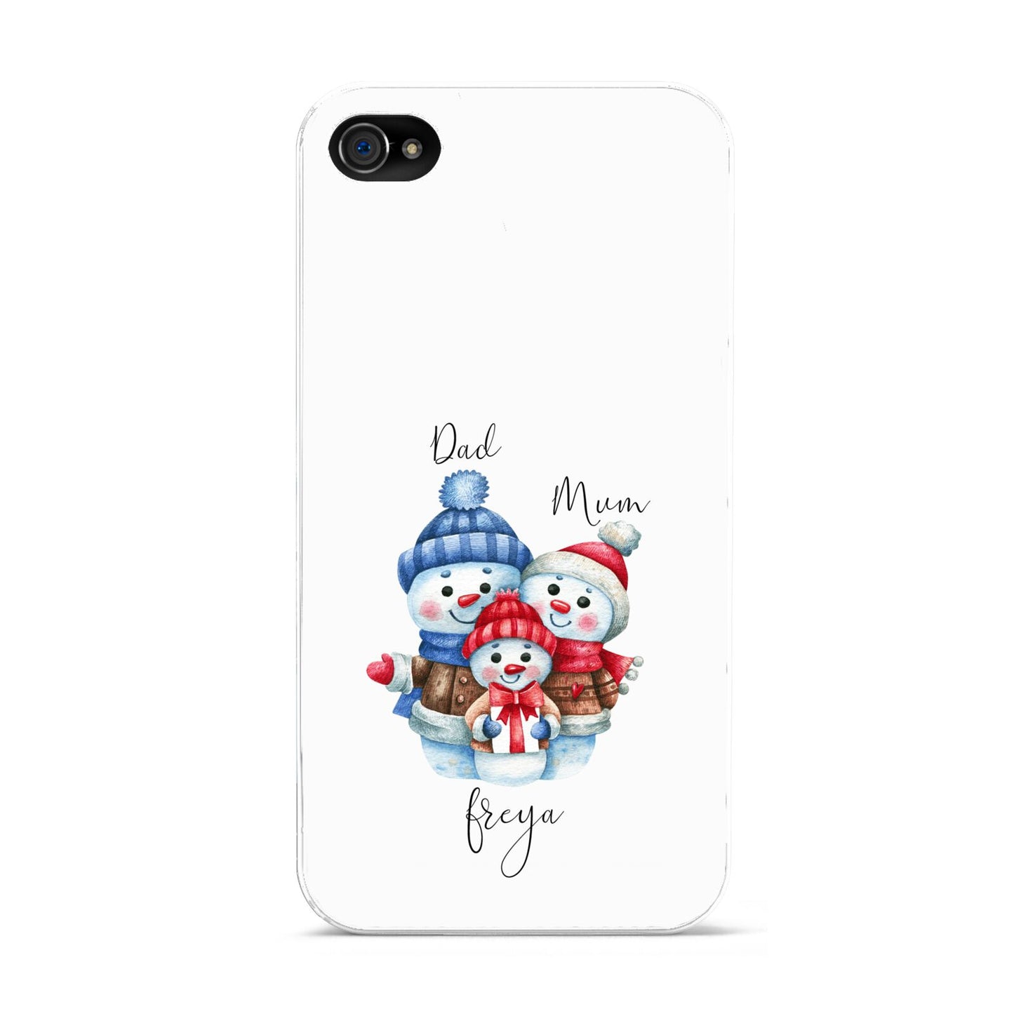 Custom Snowman Family Apple iPhone 4s Case