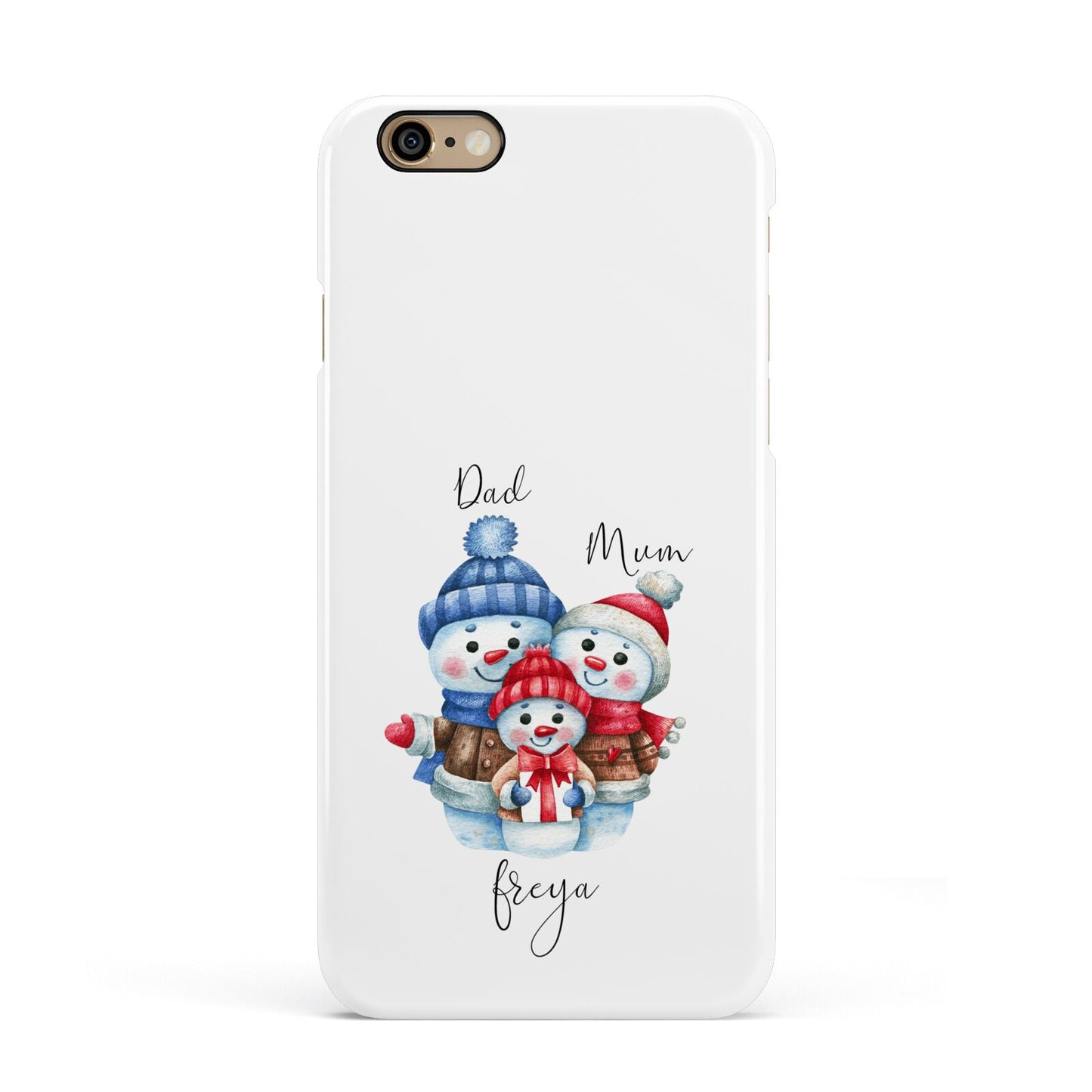 Custom Snowman Family Apple iPhone 6 3D Snap Case