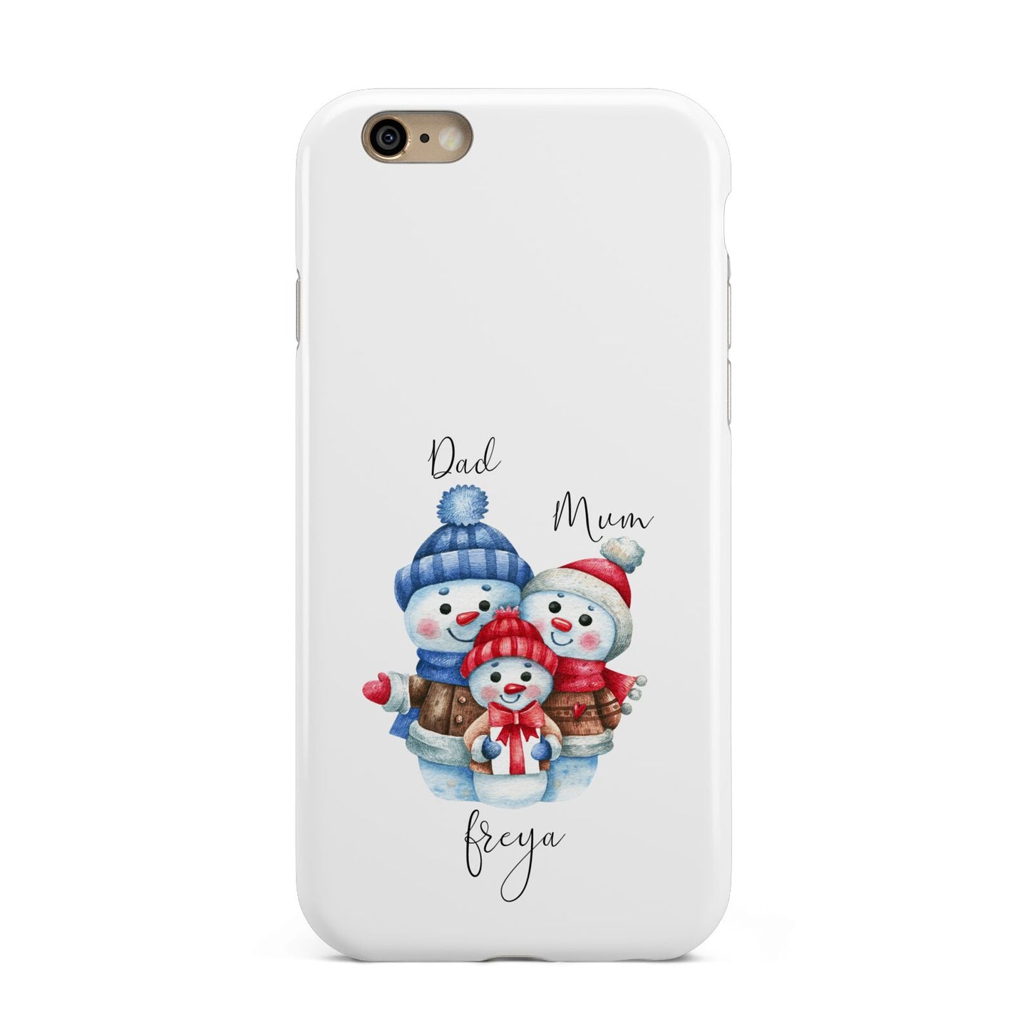 Custom Snowman Family Apple iPhone 6 3D Tough Case