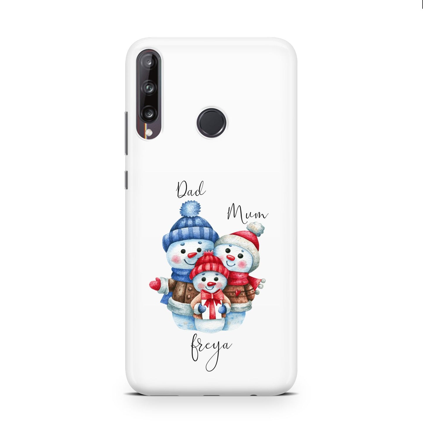 Custom Snowman Family Huawei P40 Lite E Phone Case