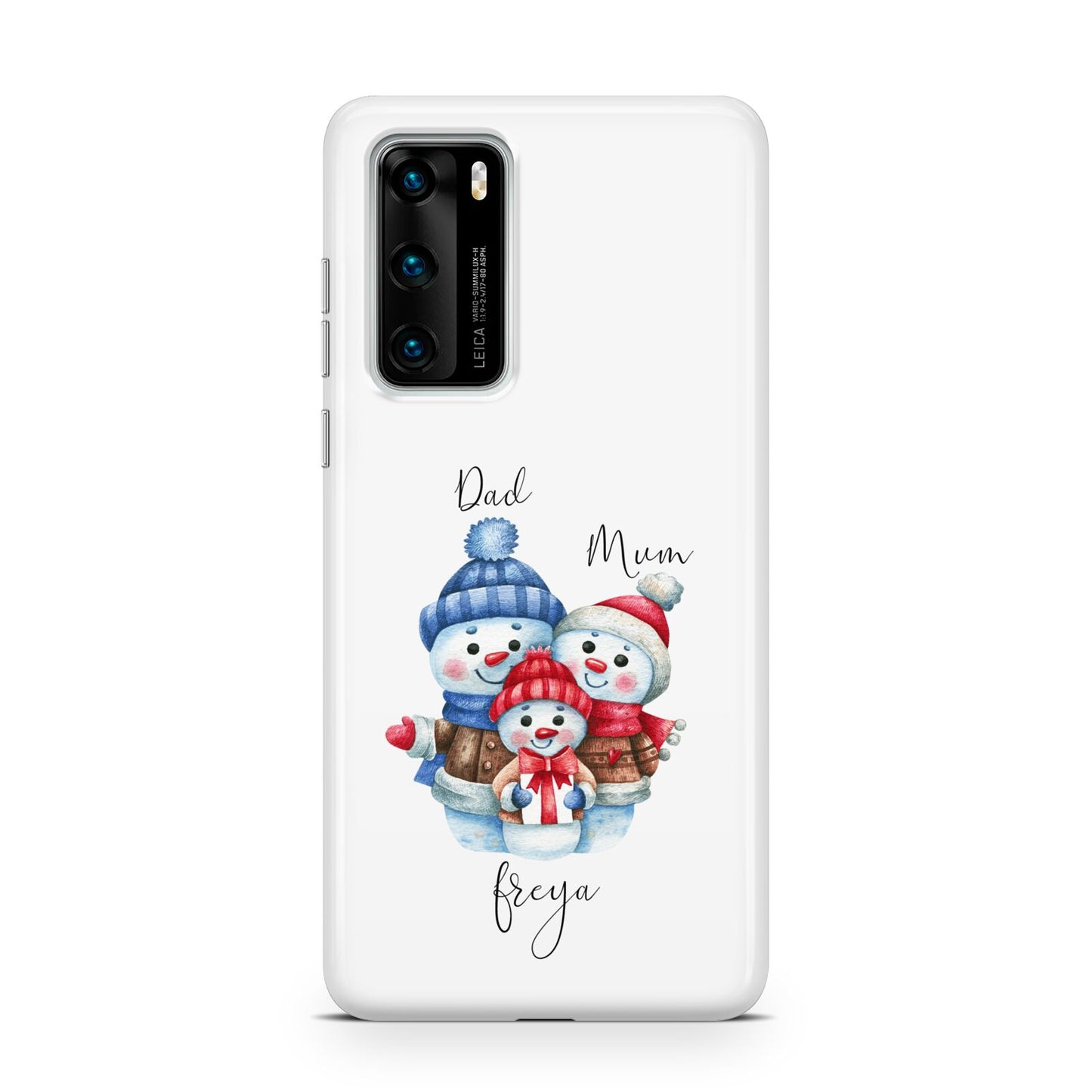 Custom Snowman Family Huawei P40 Phone Case