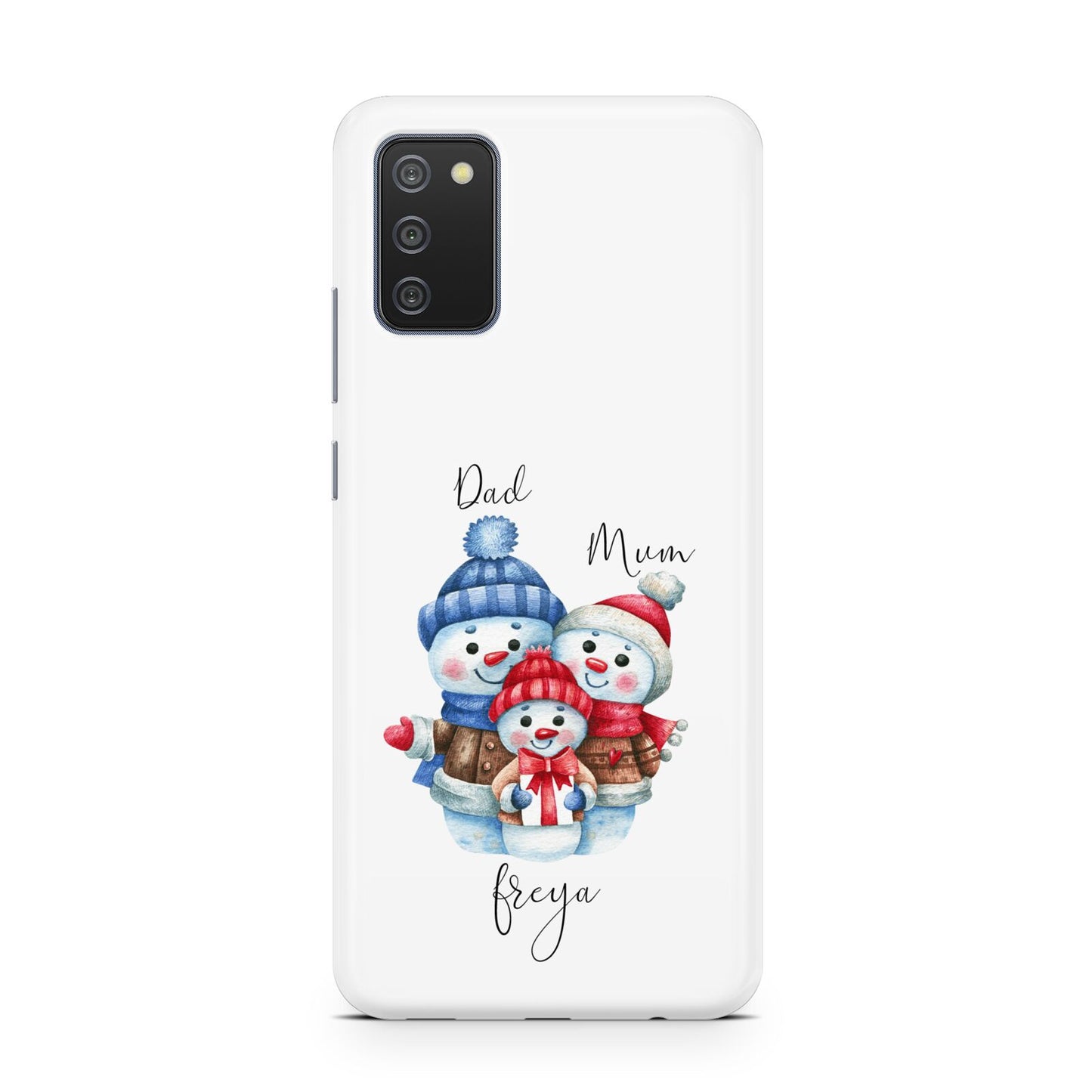 Custom Snowman Family Samsung A02s Case