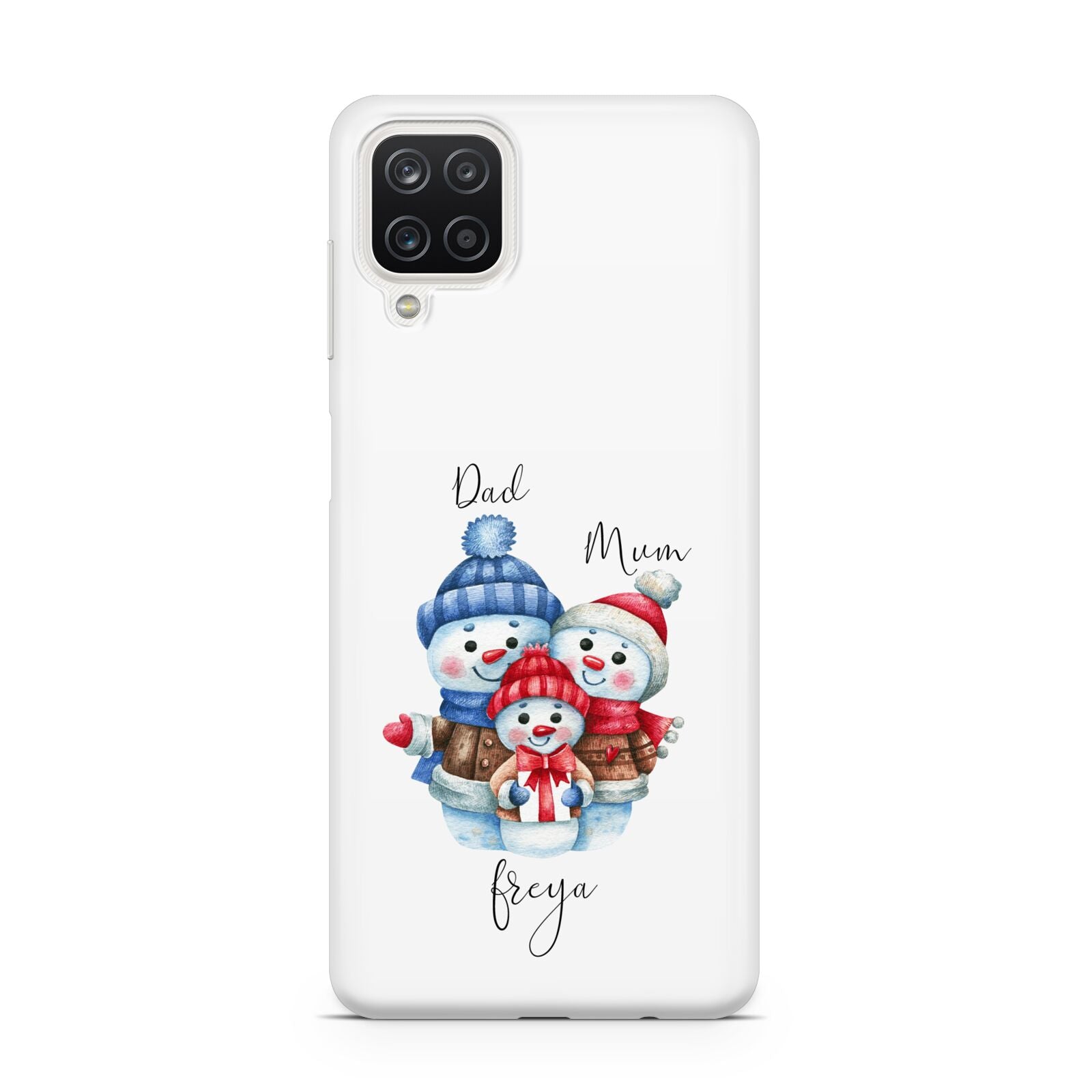 Custom Snowman Family Samsung A12 Case