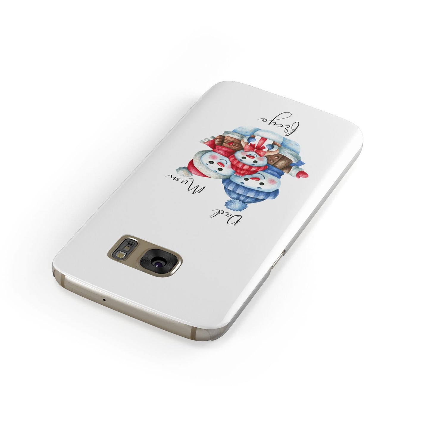 Custom Snowman Family Samsung Galaxy Case Front Close Up