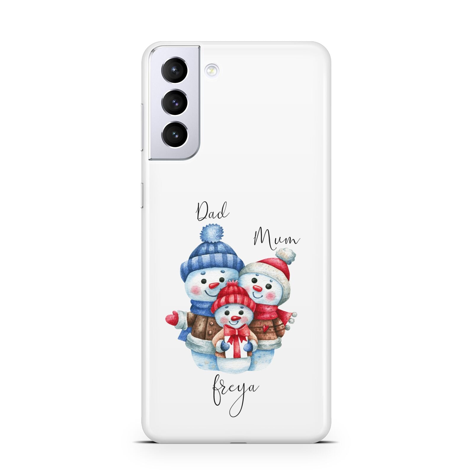 Custom Snowman Family Samsung S21 Plus Case