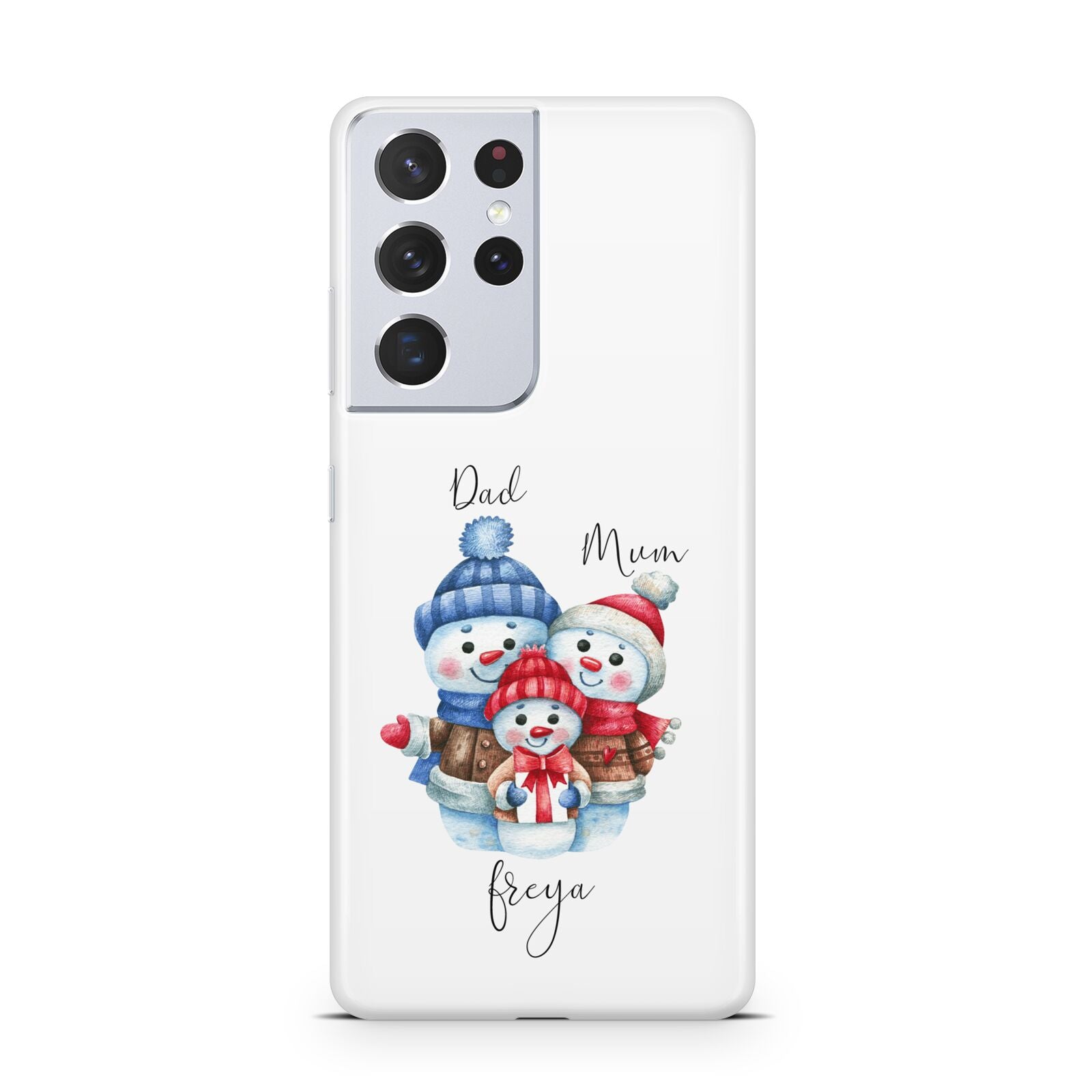 Custom Snowman Family Samsung S21 Ultra Case