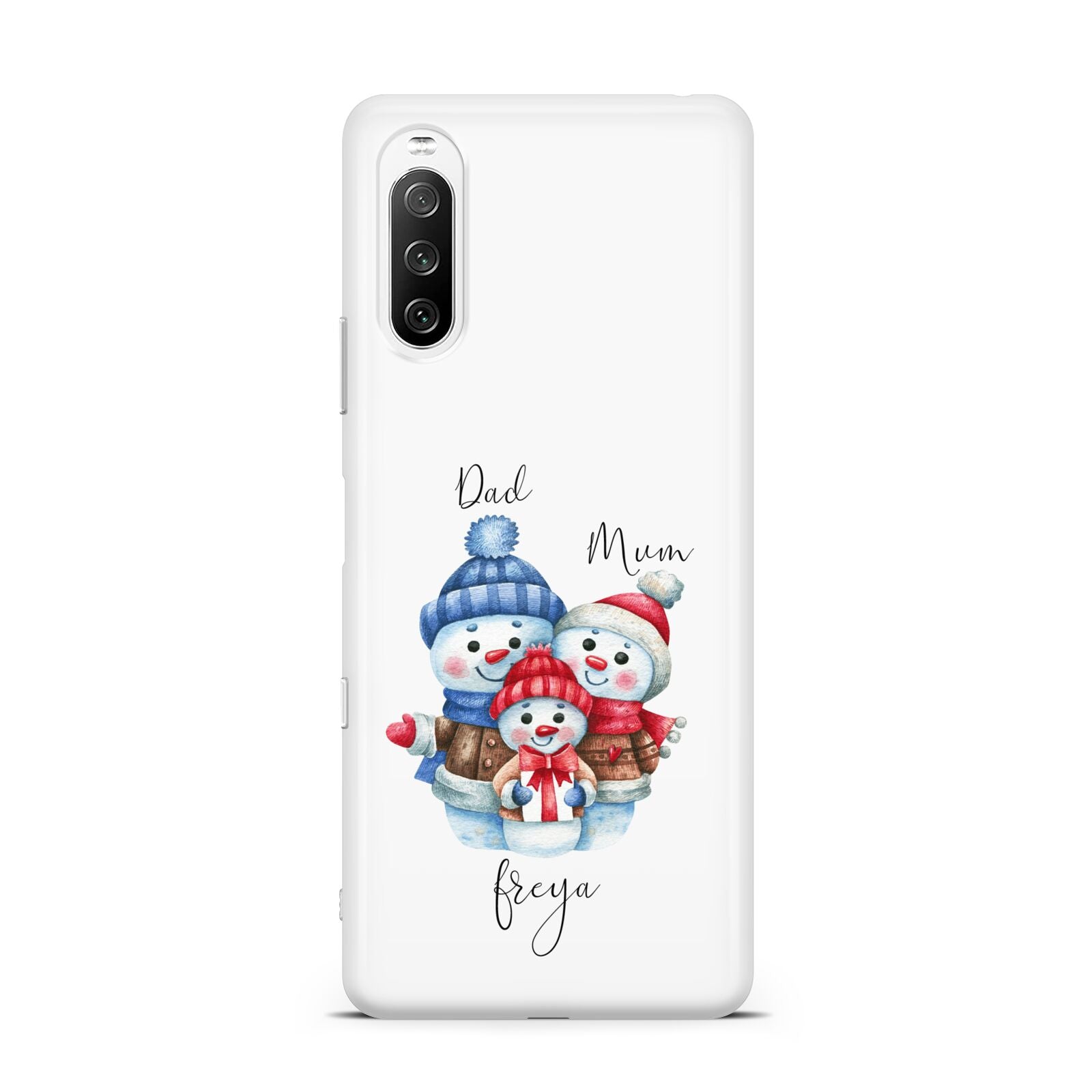 Custom Snowman Family Sony Xperia 10 III Case