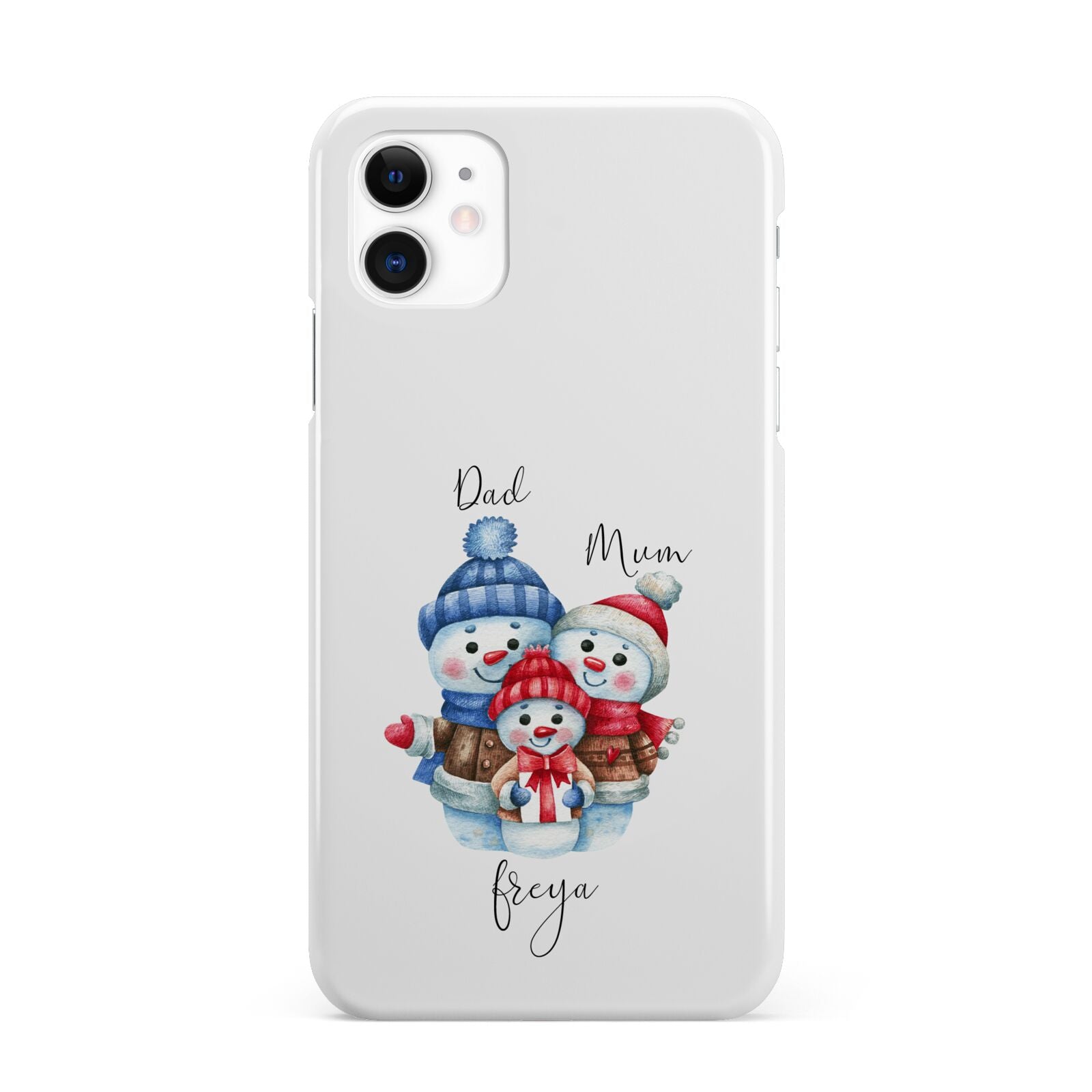 Custom Snowman Family iPhone 11 3D Snap Case