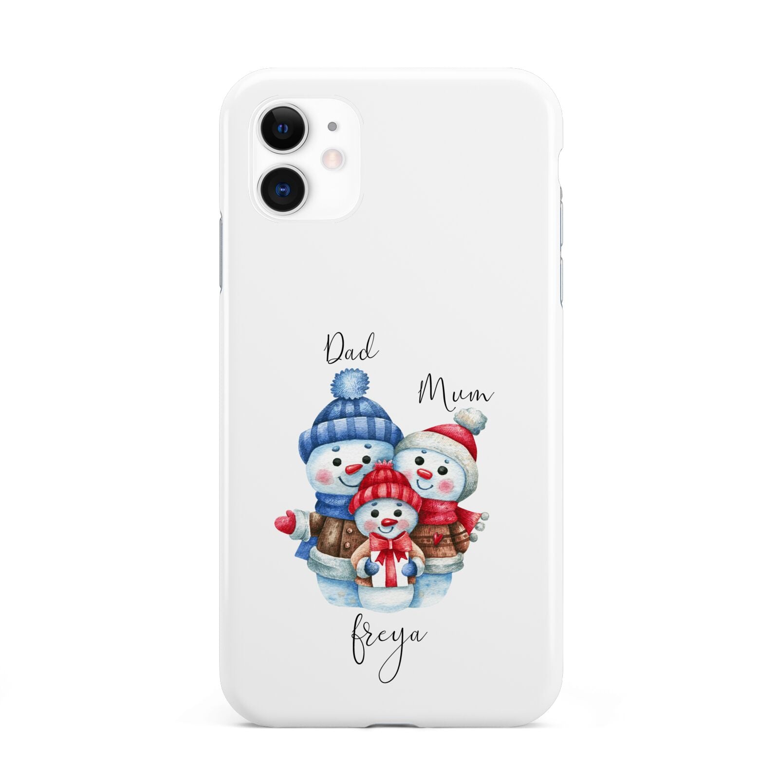 Custom Snowman Family iPhone 11 3D Tough Case