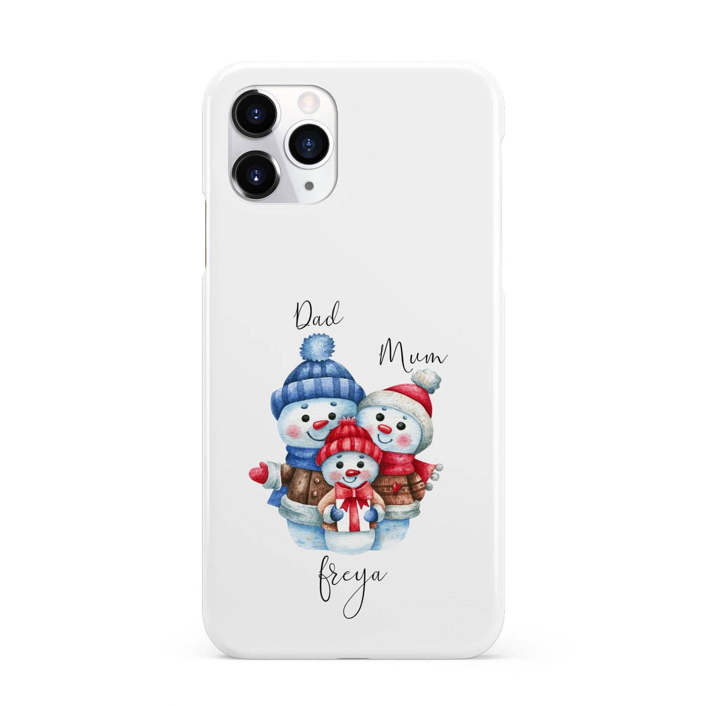 Custom Snowman Family iPhone 11 Pro 3D Snap Case