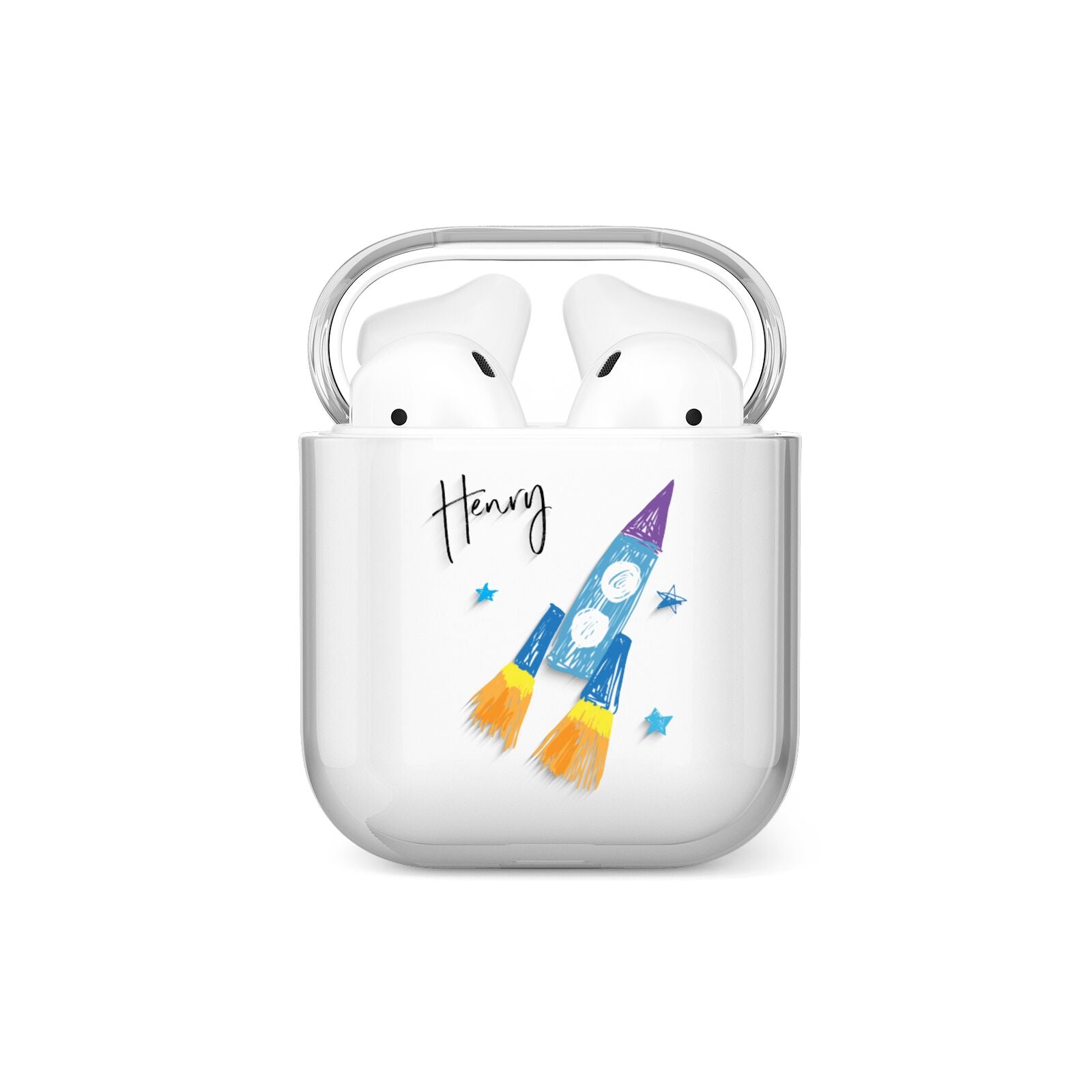 Custom Space Rocket AirPods Case