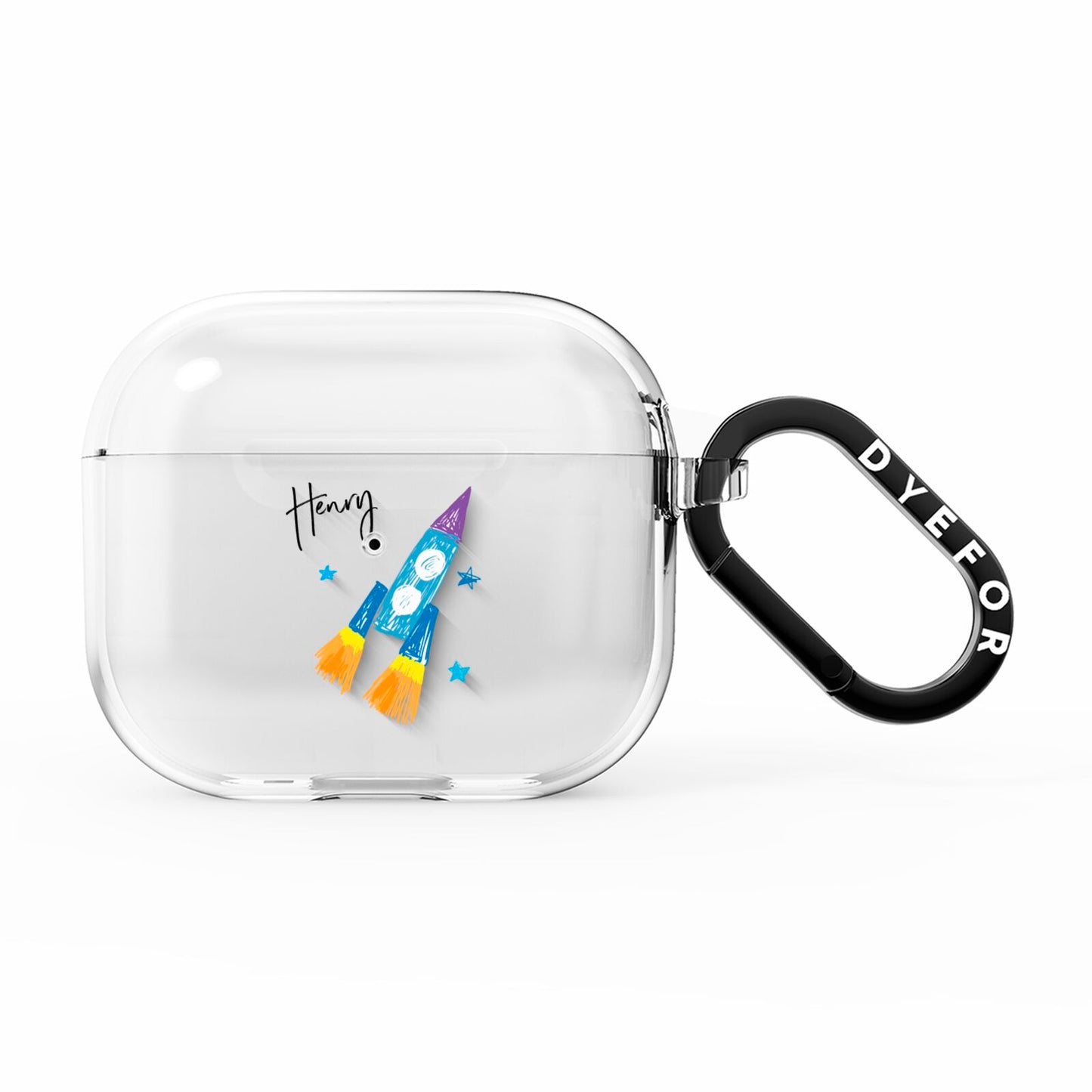 Custom Space Rocket AirPods Clear Case 3rd Gen