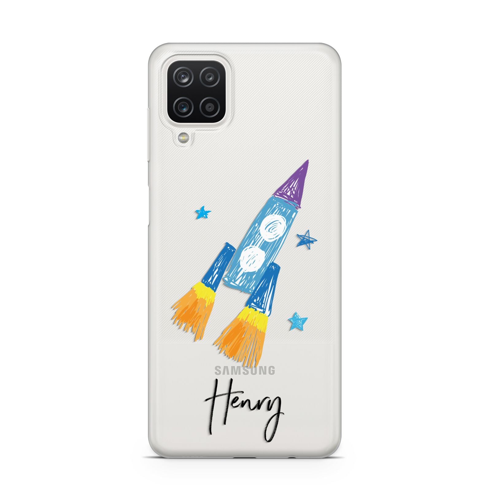 Custom Space Rocket Samsung A12 Case