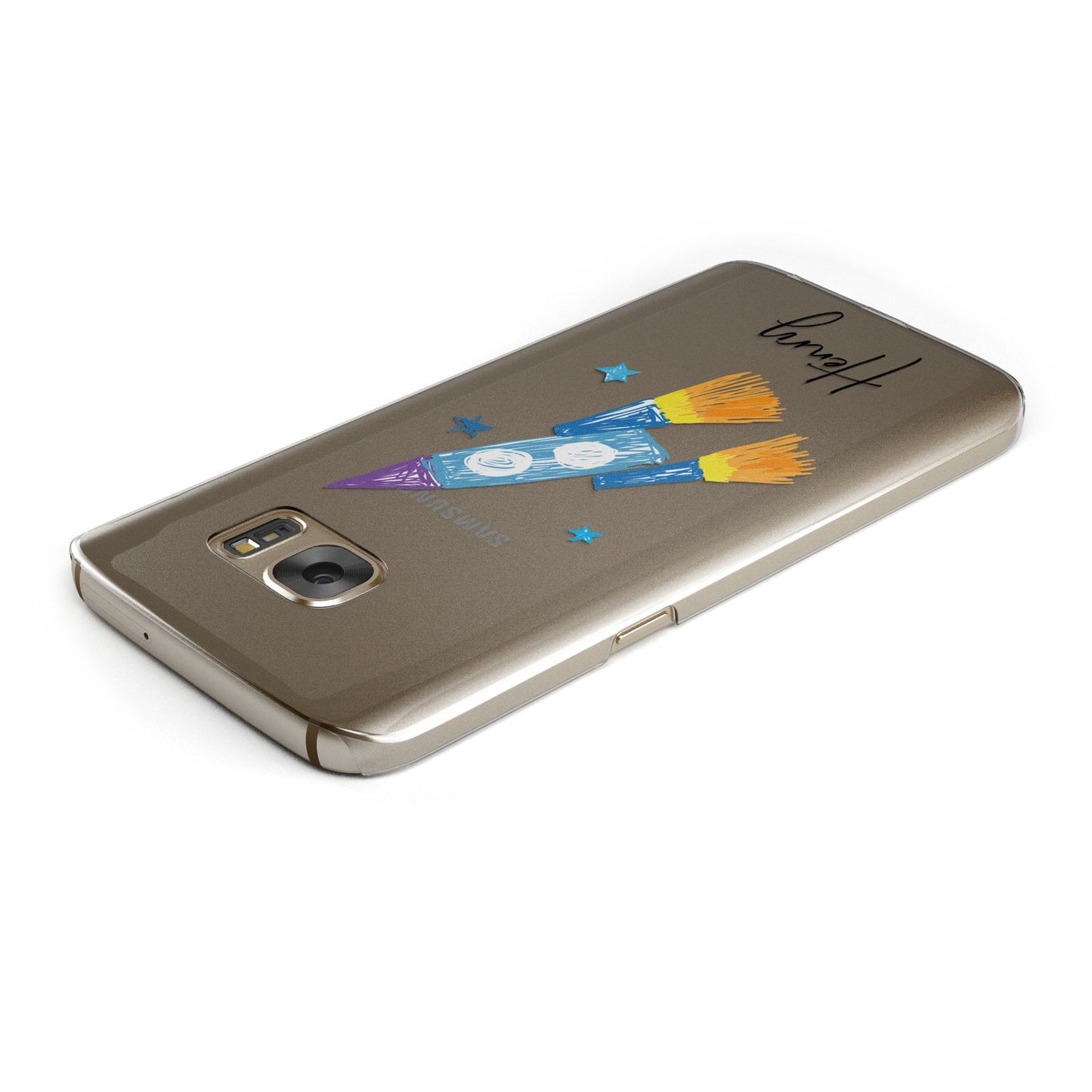 Custom Space Rocket Samsung Galaxy Case Top Cutout