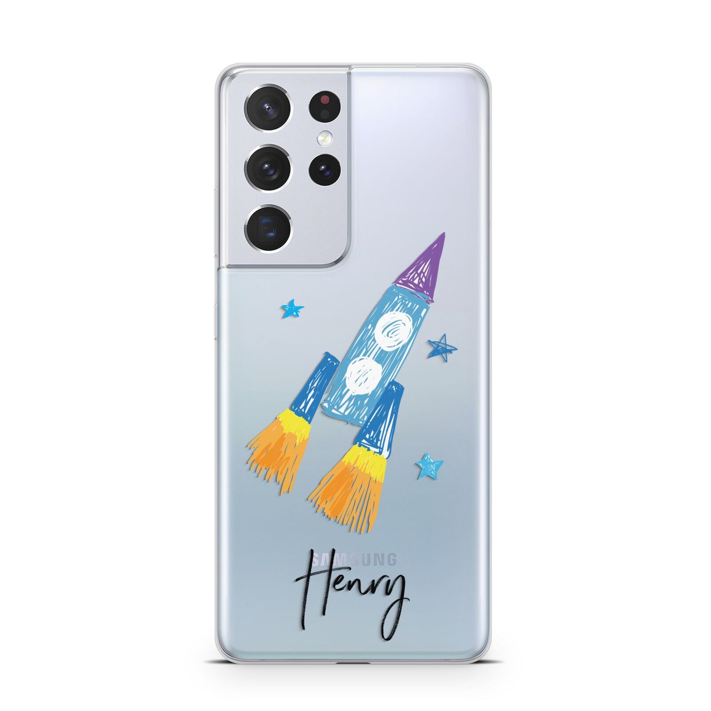 Custom Space Rocket Samsung S21 Ultra Case