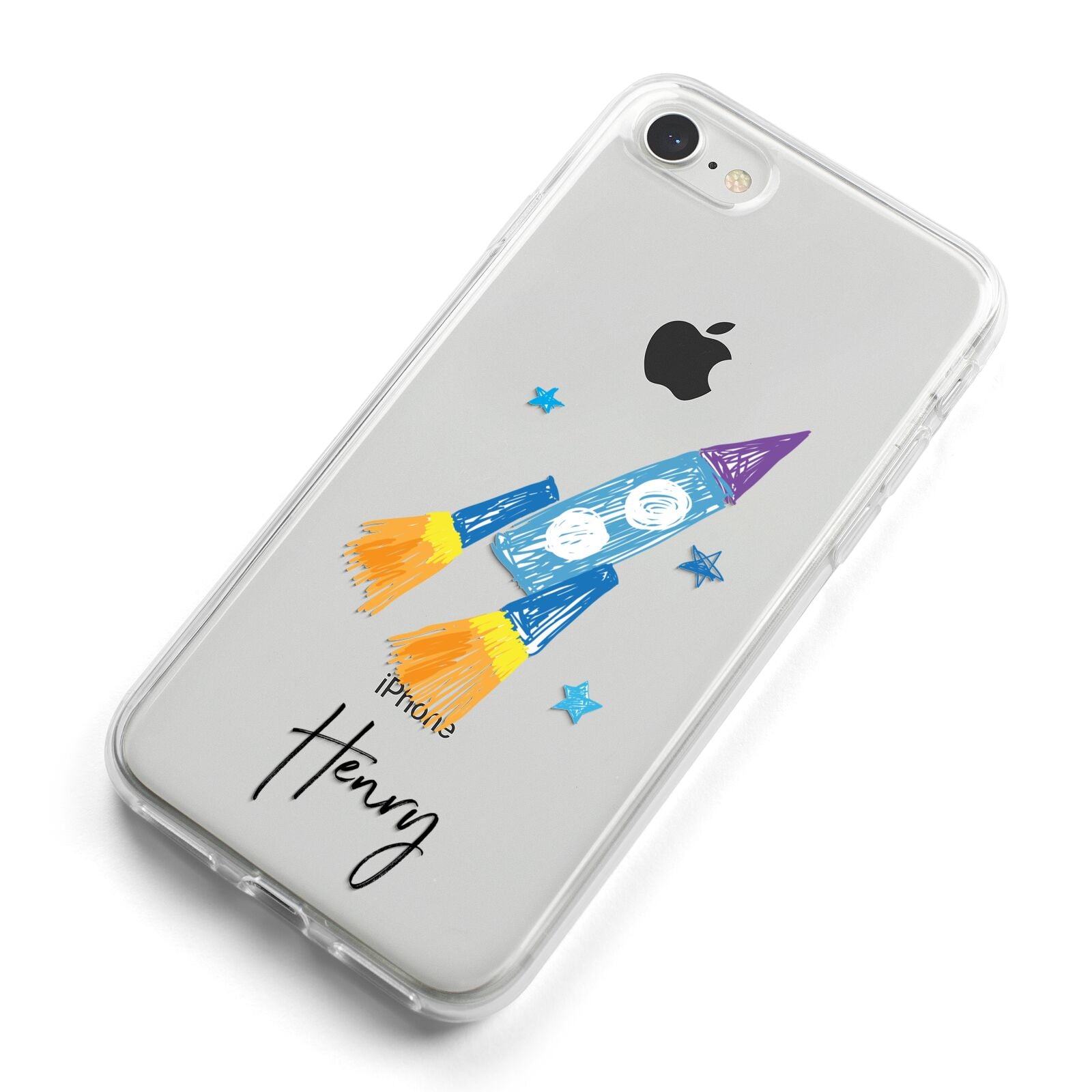 Custom Space Rocket iPhone 8 Bumper Case on Silver iPhone Alternative Image