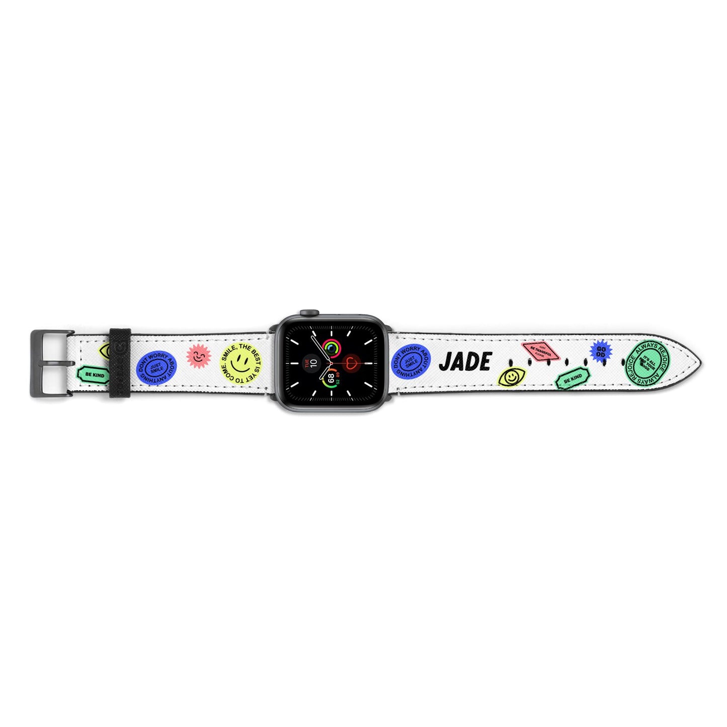 Custom Stickers Apple Watch Strap Landscape Image Space Grey Hardware