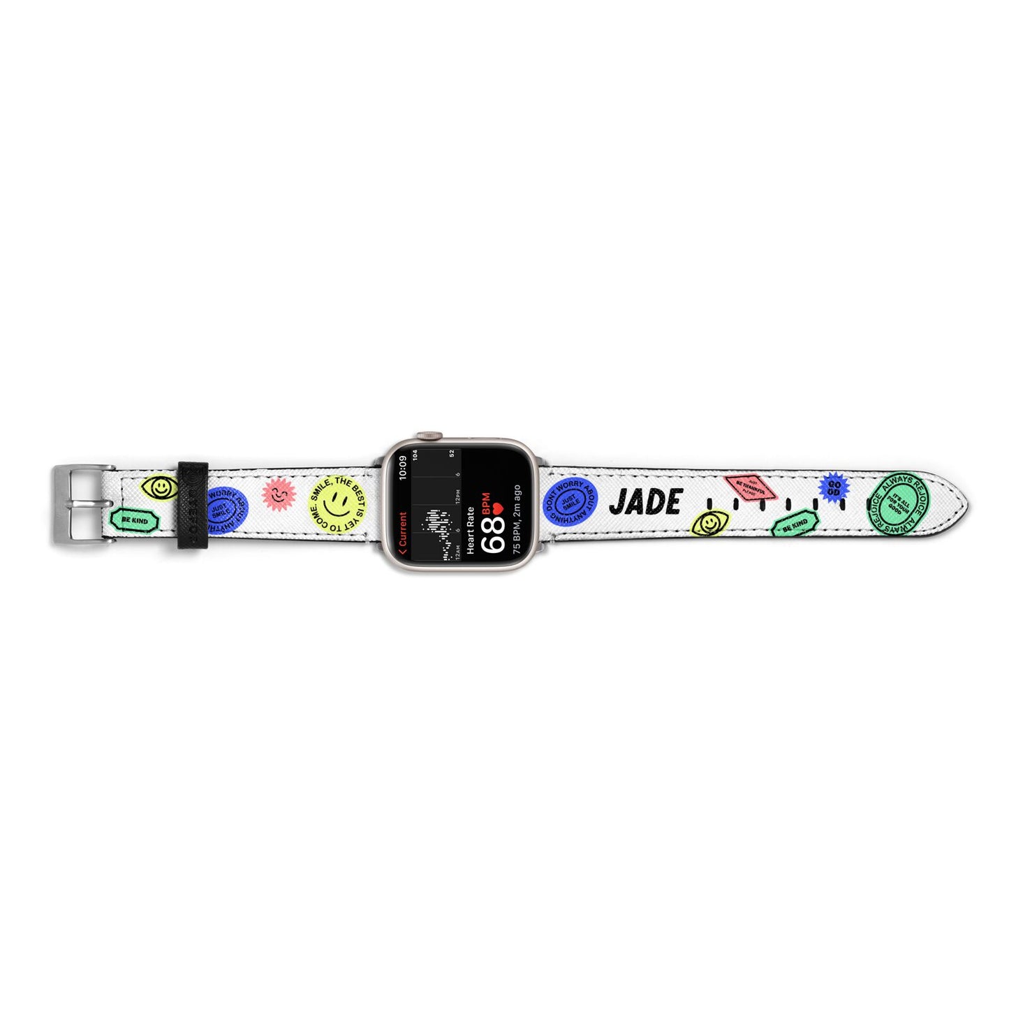 Custom Stickers Apple Watch Strap Size 38mm Landscape Image Silver Hardware