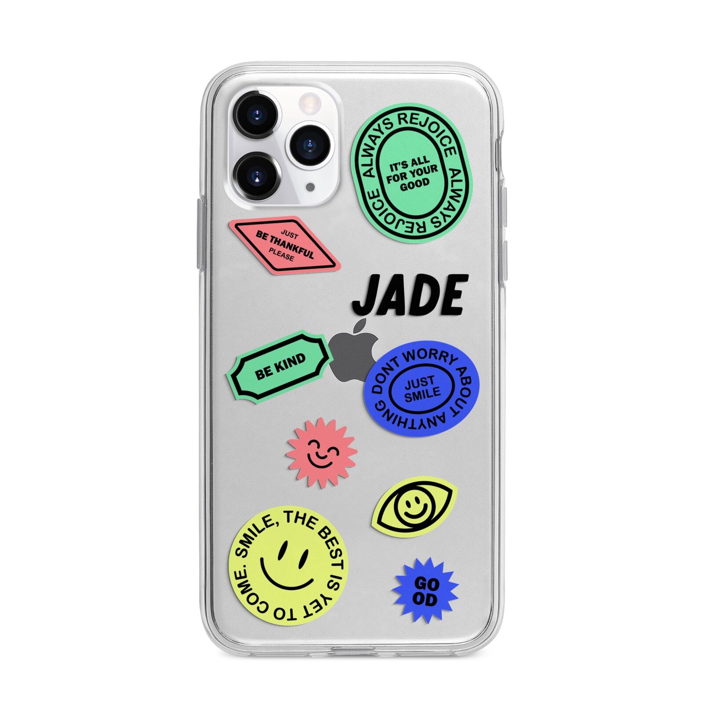 Custom Stickers Apple iPhone 11 Pro Max in Silver with Bumper Case