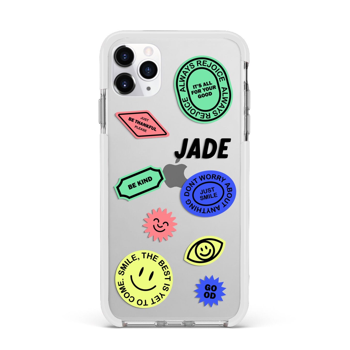 Custom Stickers Apple iPhone 11 Pro Max in Silver with White Impact Case